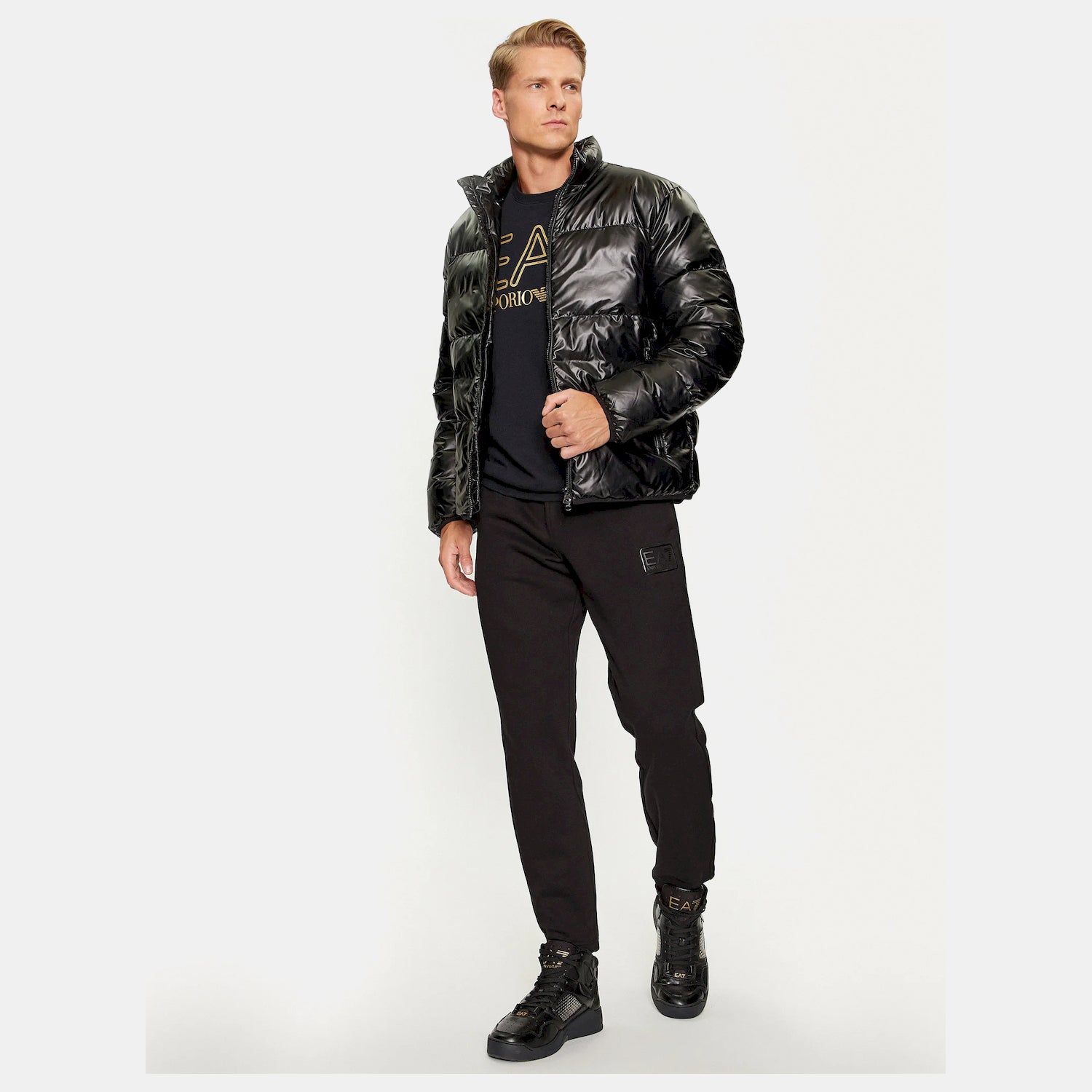 Emporio Armani Ea7 Blusao Jackets 6rpb02 Pn3vz Blk Gold Preto Ouro_shot1