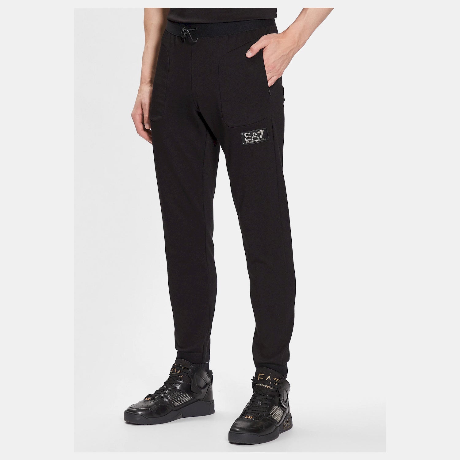 Emporio Armani Ea7 Calcas Training Pants 3rpp67 Pjfaz Blk Gold Preto Ouro_shot3
