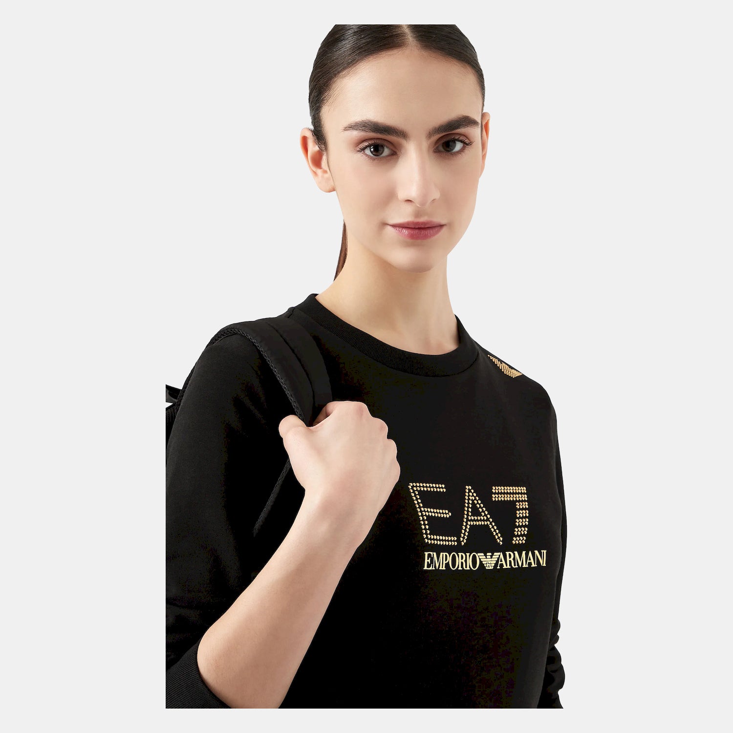 Emporio Armani Ea7 Camisola Sweat 8ntm45 Tj9rz Blk Gold Preto Ouro_shot2