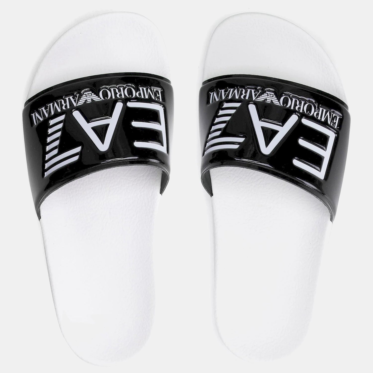 Emporio Armani Ea7 Chinelos Slippers Xcp001 Xcc22 Shiny Bk W Branco Verniz_shot4