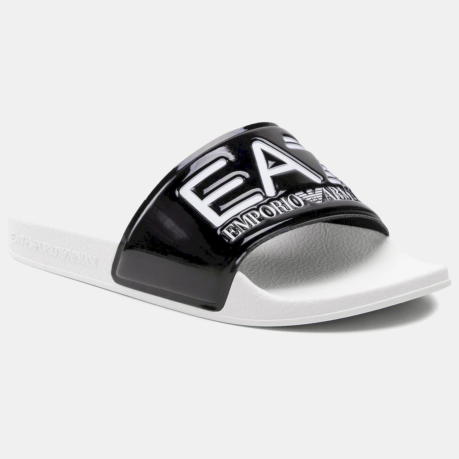 Emporio Armani Ea7 Chinelos Slippers Xcp001 Xcc22 Shiny Bk W Branco Verniz_shot6