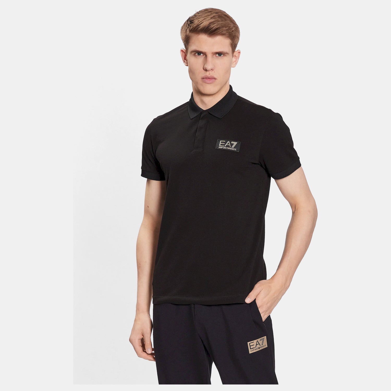Emporio Armani Ea7 Polo 3rpf01 Pj5az Blk Gold Preto Ouro_shot3