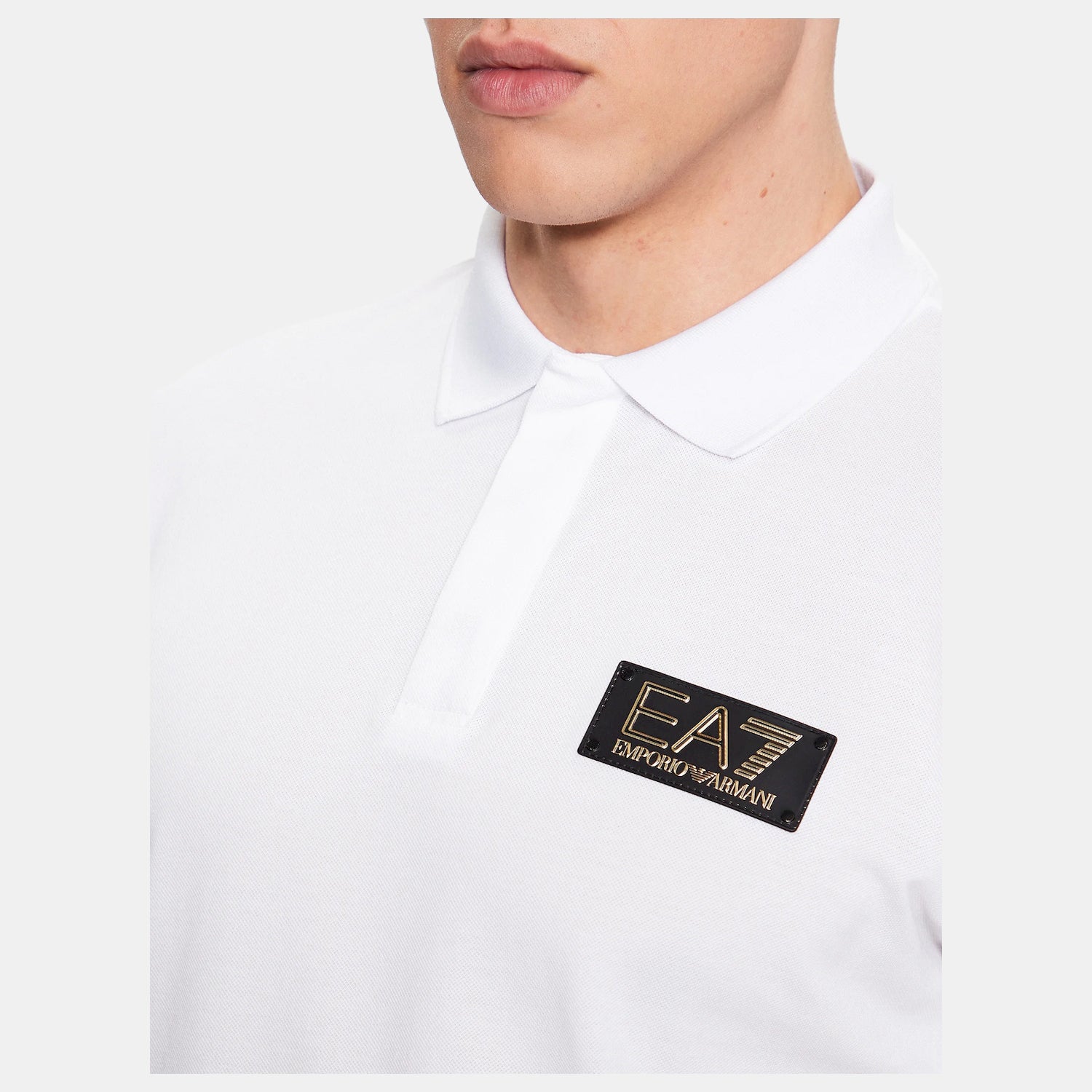 Emporio Armani Ea7 Polo 3rpf01 Pj5az Whi Gold Branco Dourado_shot2