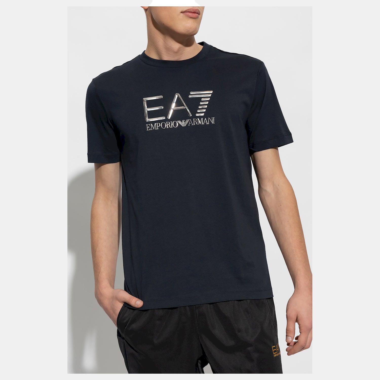 Emporio Armani Ea7 T Shirt 3rpt71 Pjm9z Blk Silver Preto Silver_shot2
