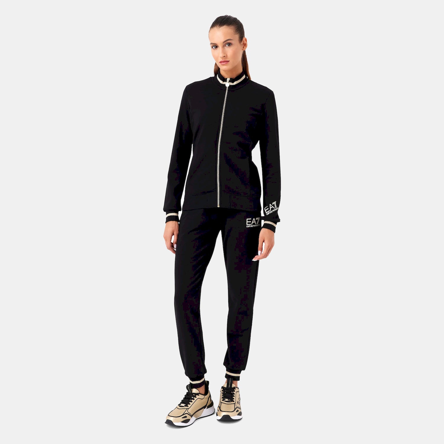 Emporio Armani Ea7 Tracksuit 6rtv51 Tjplz Blk Gold Preto Ouro_shot1