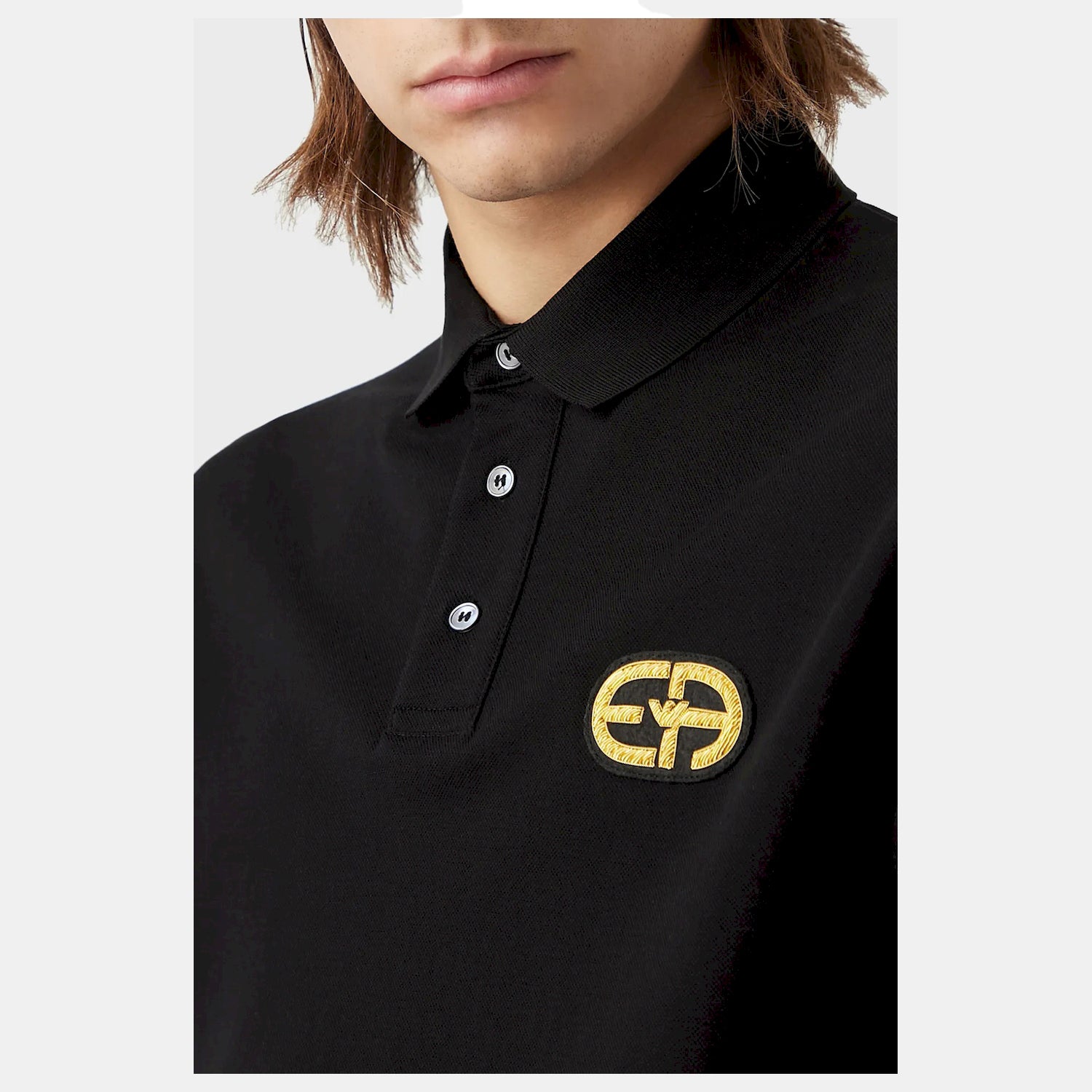 Emporio Armani Polo 6l1fb9 1jtkz Blk Gold Preto Ouro_shot2
