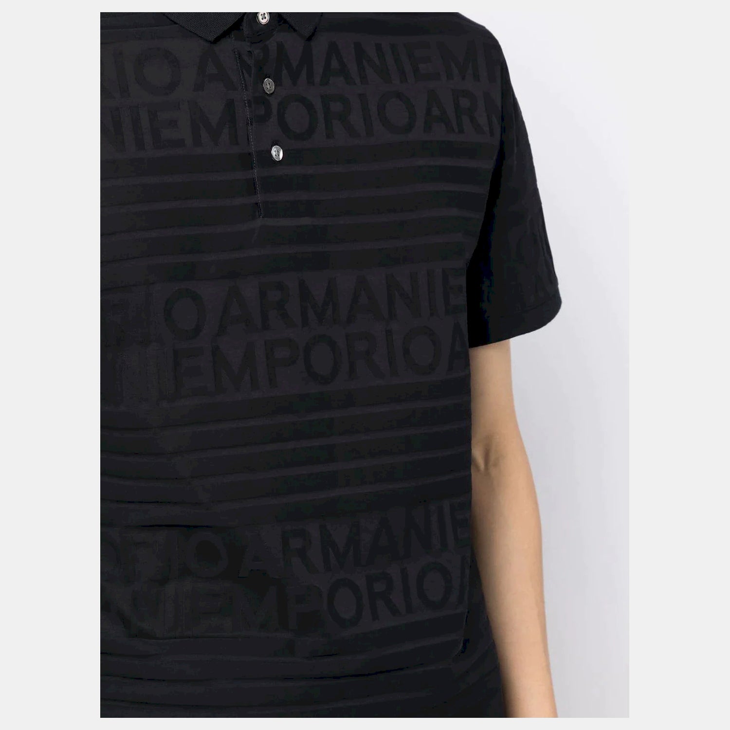Emporio Armani Polo 6l1fd1 1jgyz Black.logo Preto_shot1