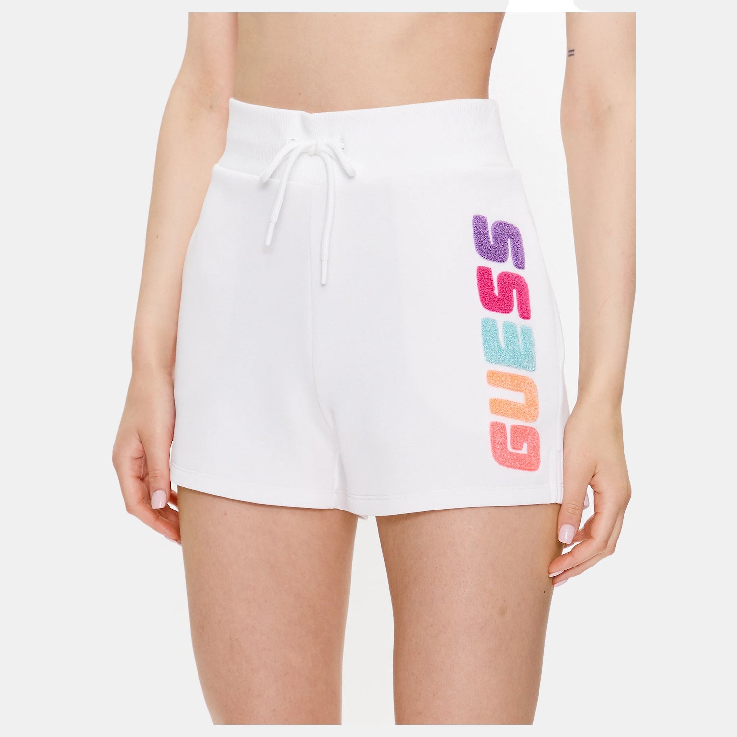 Guess Calcao Shorts V3gd11 Fl04p White Branco_shot3