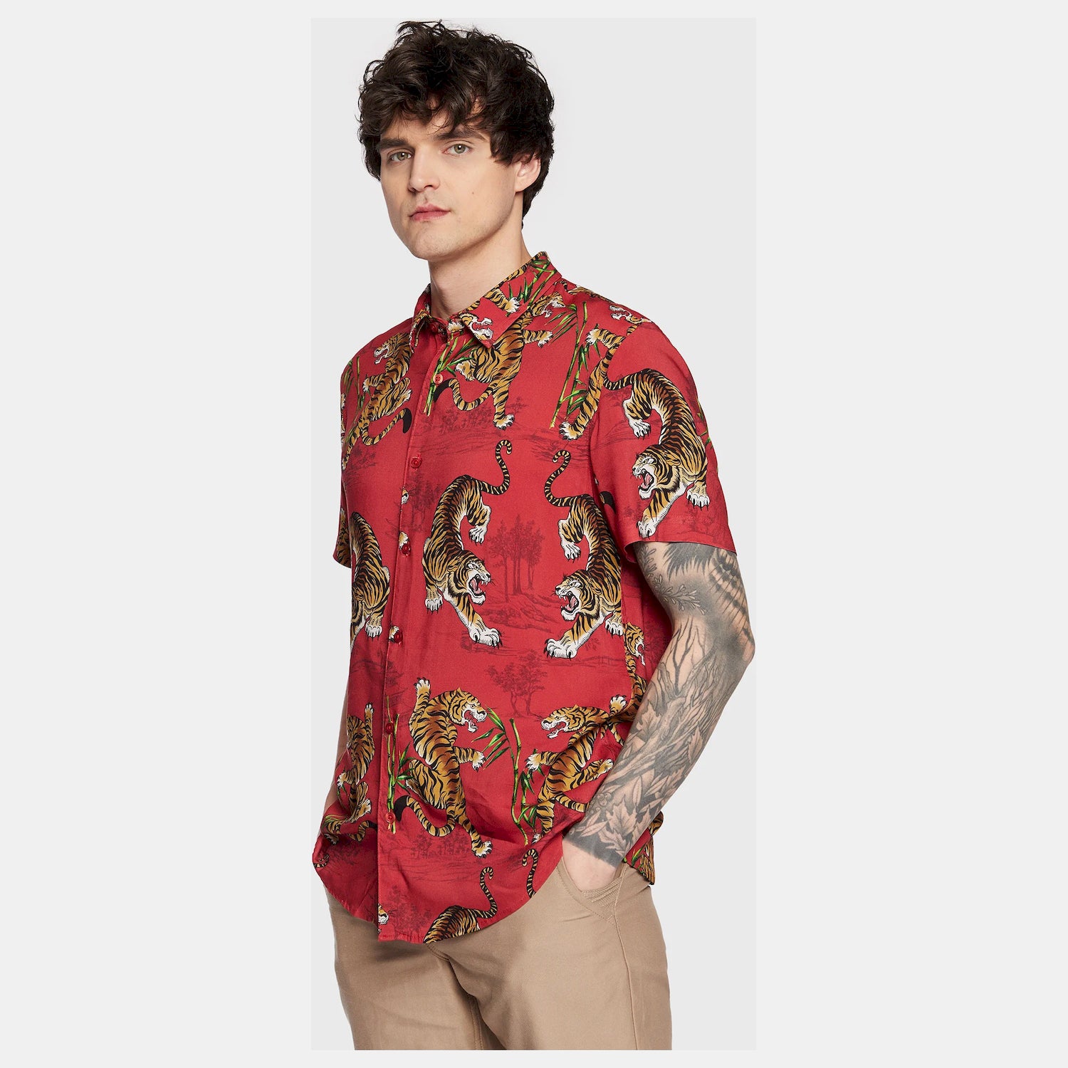 Guess Camisa Shirt M3gh09 Wd4z2 Red Multi Vermelho Multicolor_shot3