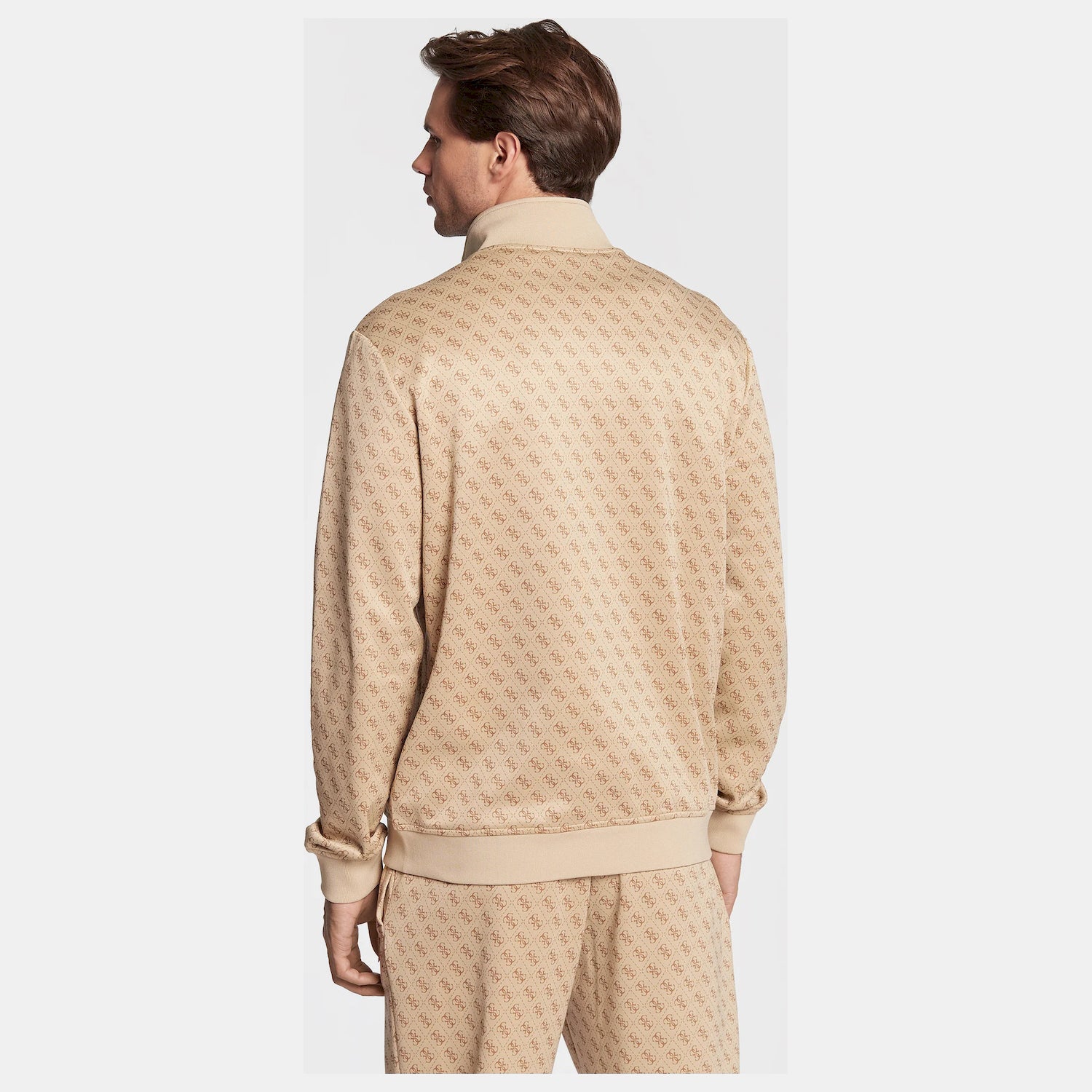 Guess Casaco Training Sweat Training Z2bq06 Fl04q Beige.logo Beige_shot3