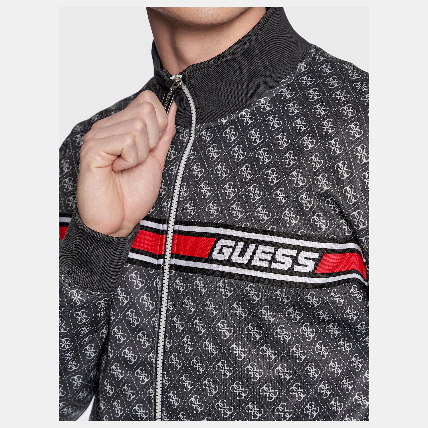 Guess Casaco Training Sweat Training Z2bq06 Fl04q Black.logo Preto_shot1