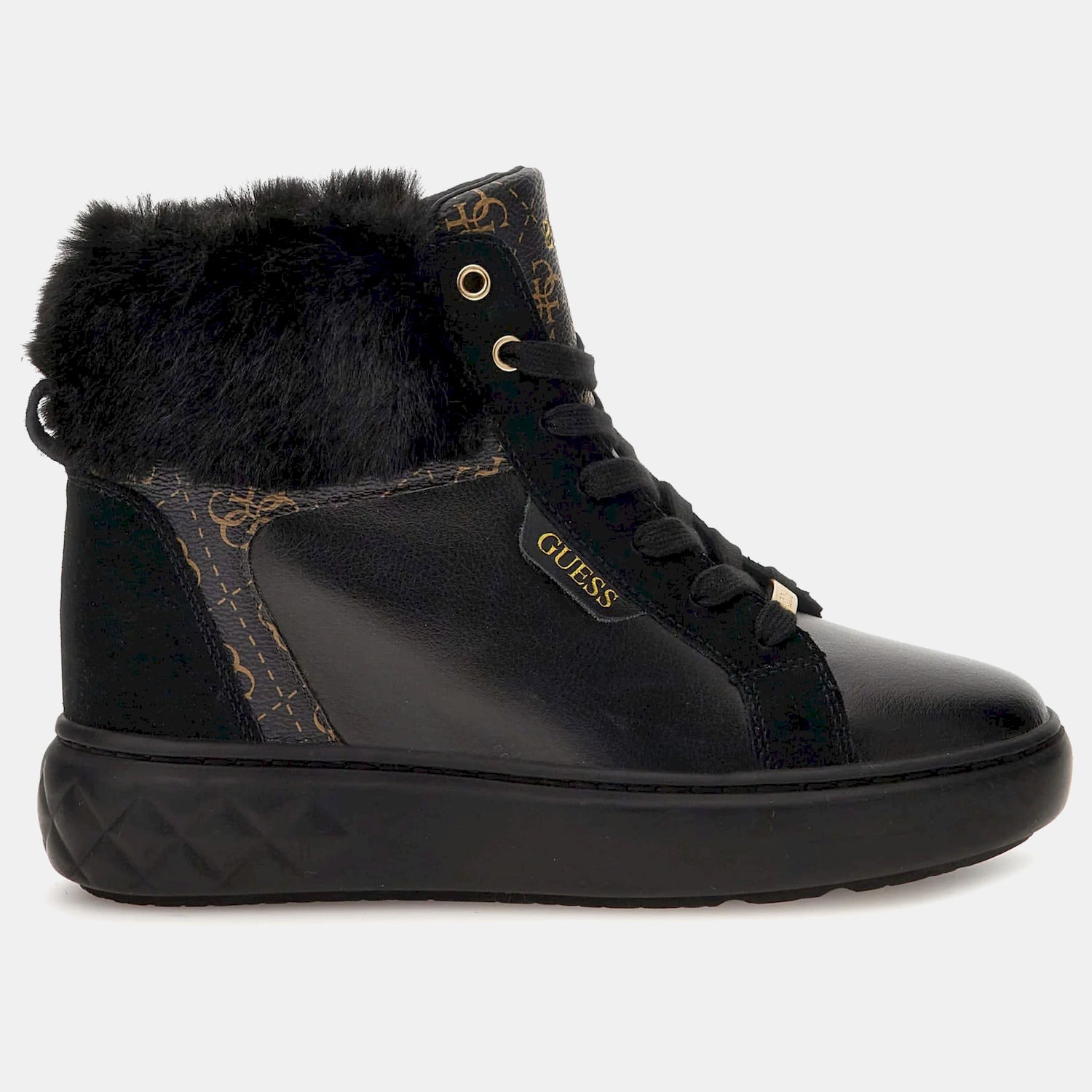 Guess Sapatilhas Bota Sneakers Boots Fl8rox Blk Brown Preto Castanho_shot1