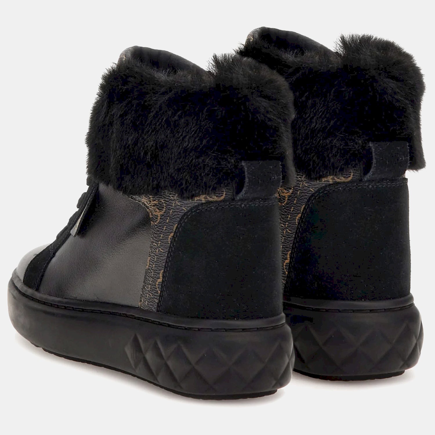 Guess Sapatilhas Bota Sneakers Boots Fl8rox Blk Brown Preto Castanho_shot2