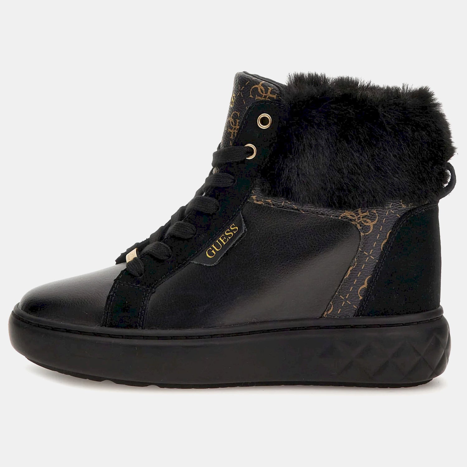 Guess Sapatilhas Bota Sneakers Boots Fl8rox Blk Brown Preto Castanho_shot3