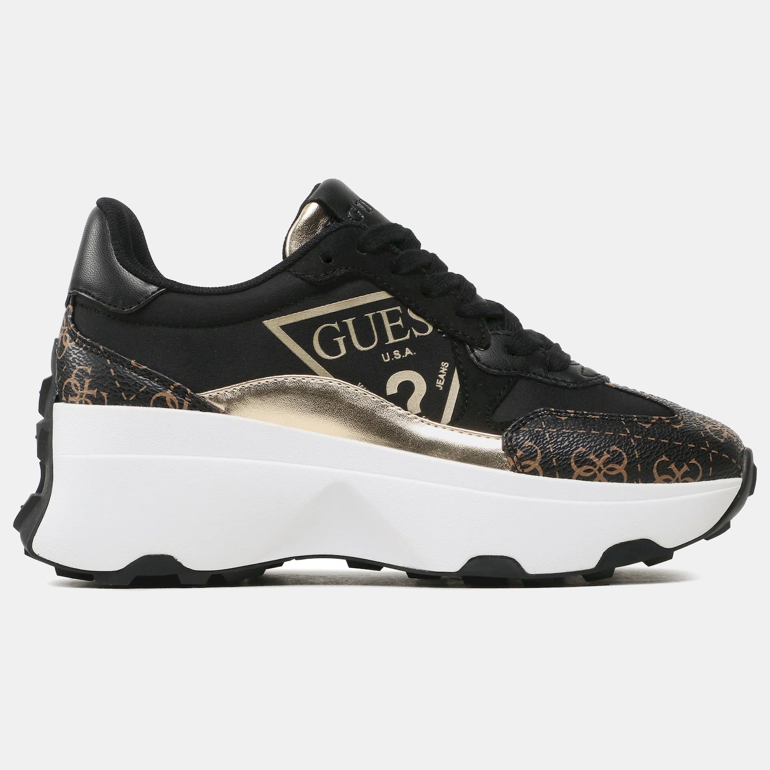 Guess Sapatilhas Sneakers Shoes Fl7c5b Blk Brown Preto Castanho_shot1