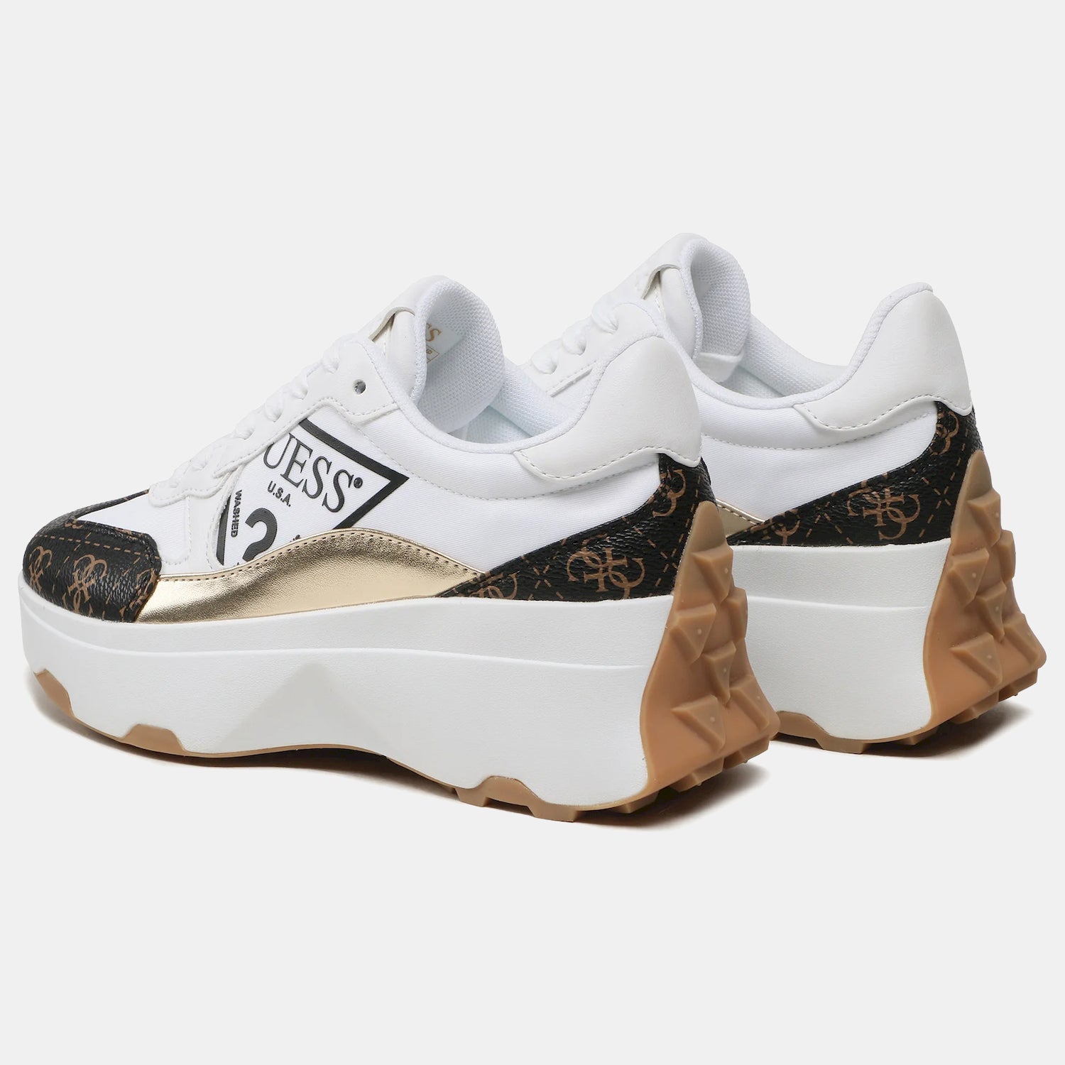 Guess Sapatilhas Sneakers Shoes Fl7c5b Whi Brown Branco Castanho_shot2