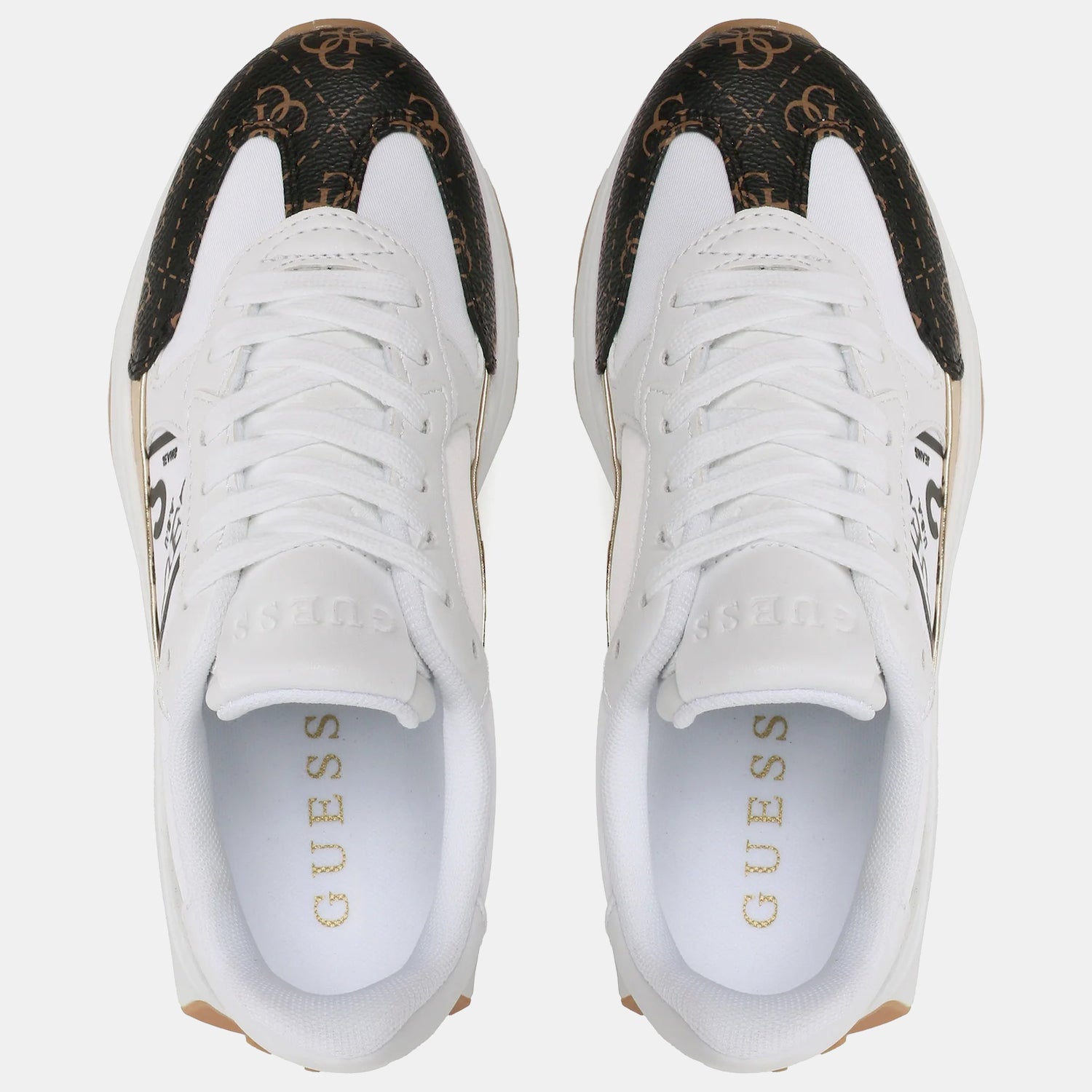 Guess Sapatilhas Sneakers Shoes Fl7c5b Whi Brown Branco Castanho_shot4