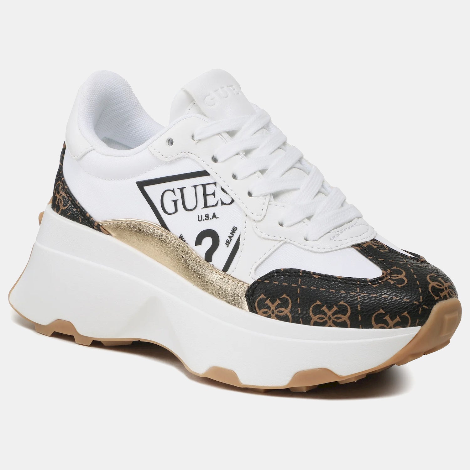 Guess Sapatilhas Sneakers Shoes Fl7c5b Whi Brown Branco Castanho_shot5