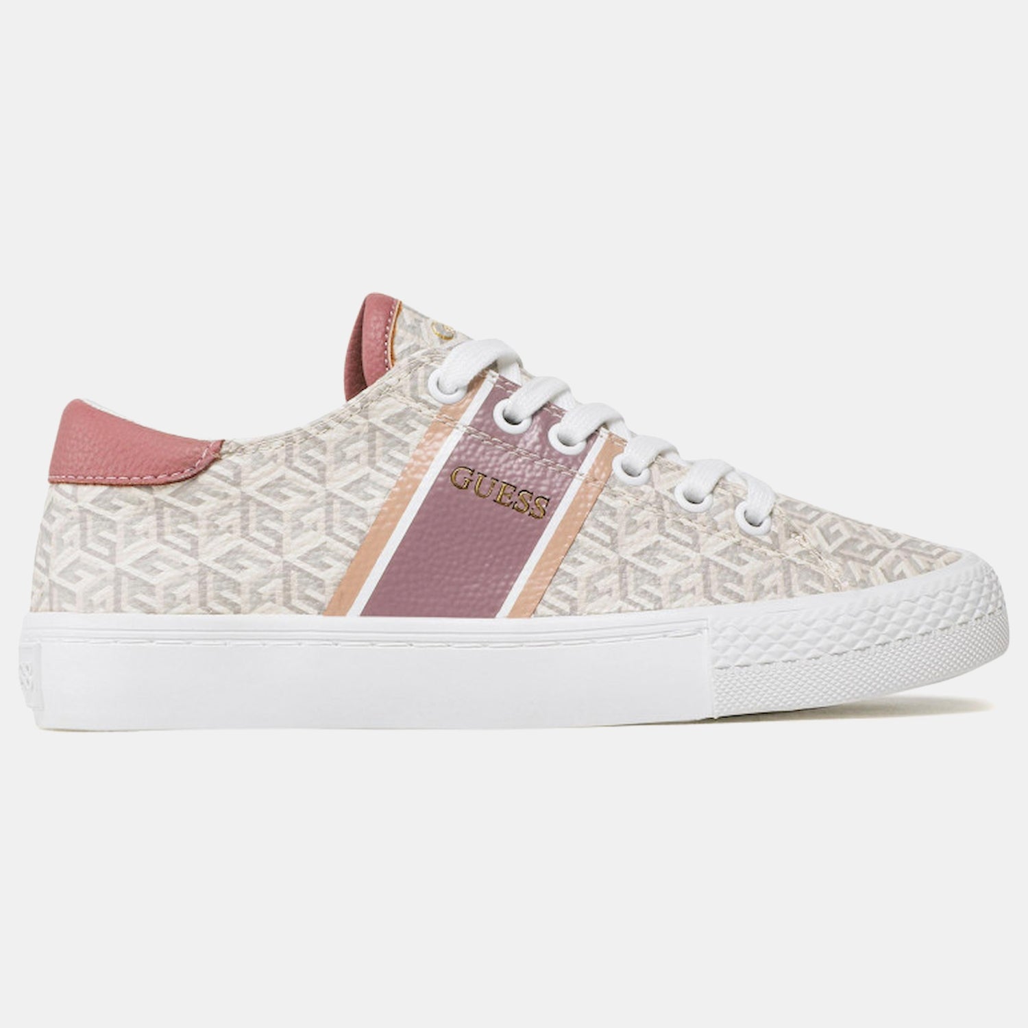 Guess Sapatilhas Sneakers Shoes Fl7estele12 Whi Pink Branco Rosa_shot2