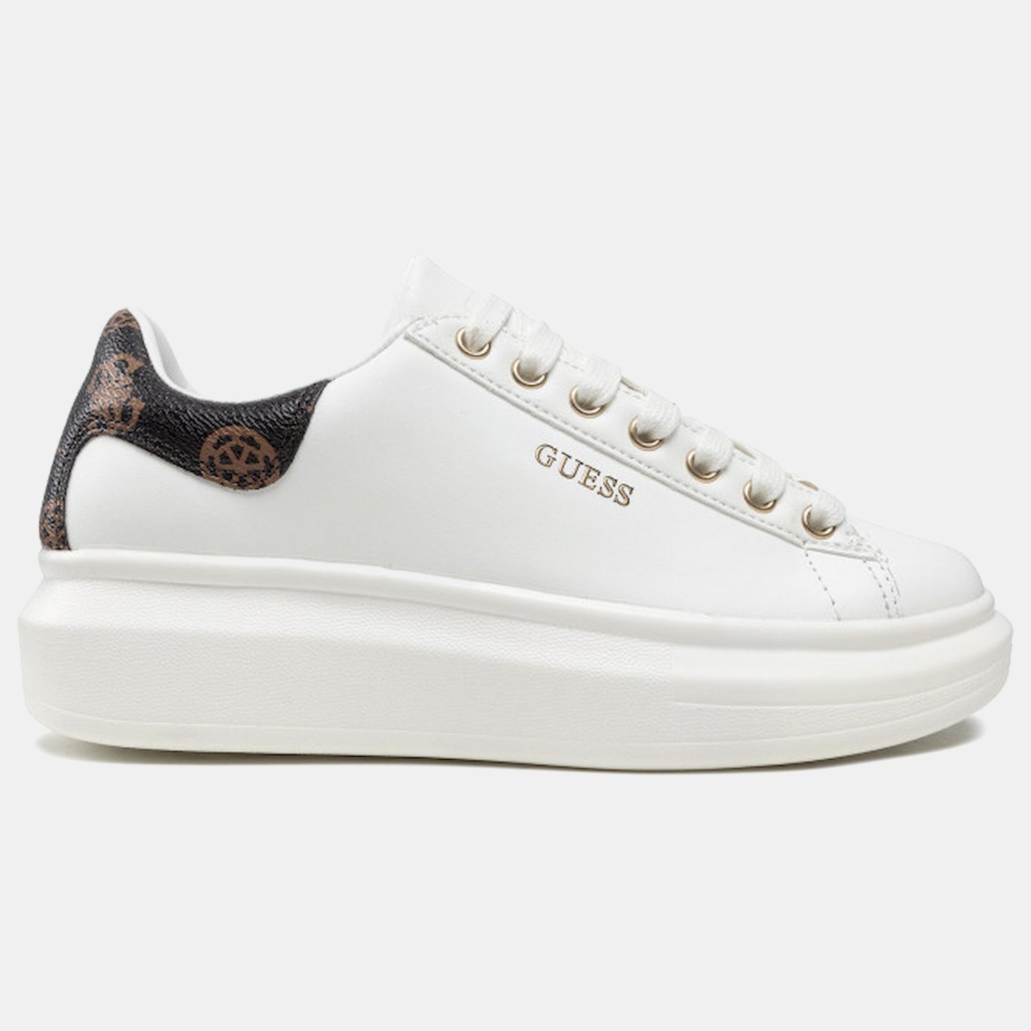 Guess Sapatilhas Sneakers Shoes Fl7rnofal12 Whi Brown Branco Castanho_shot4