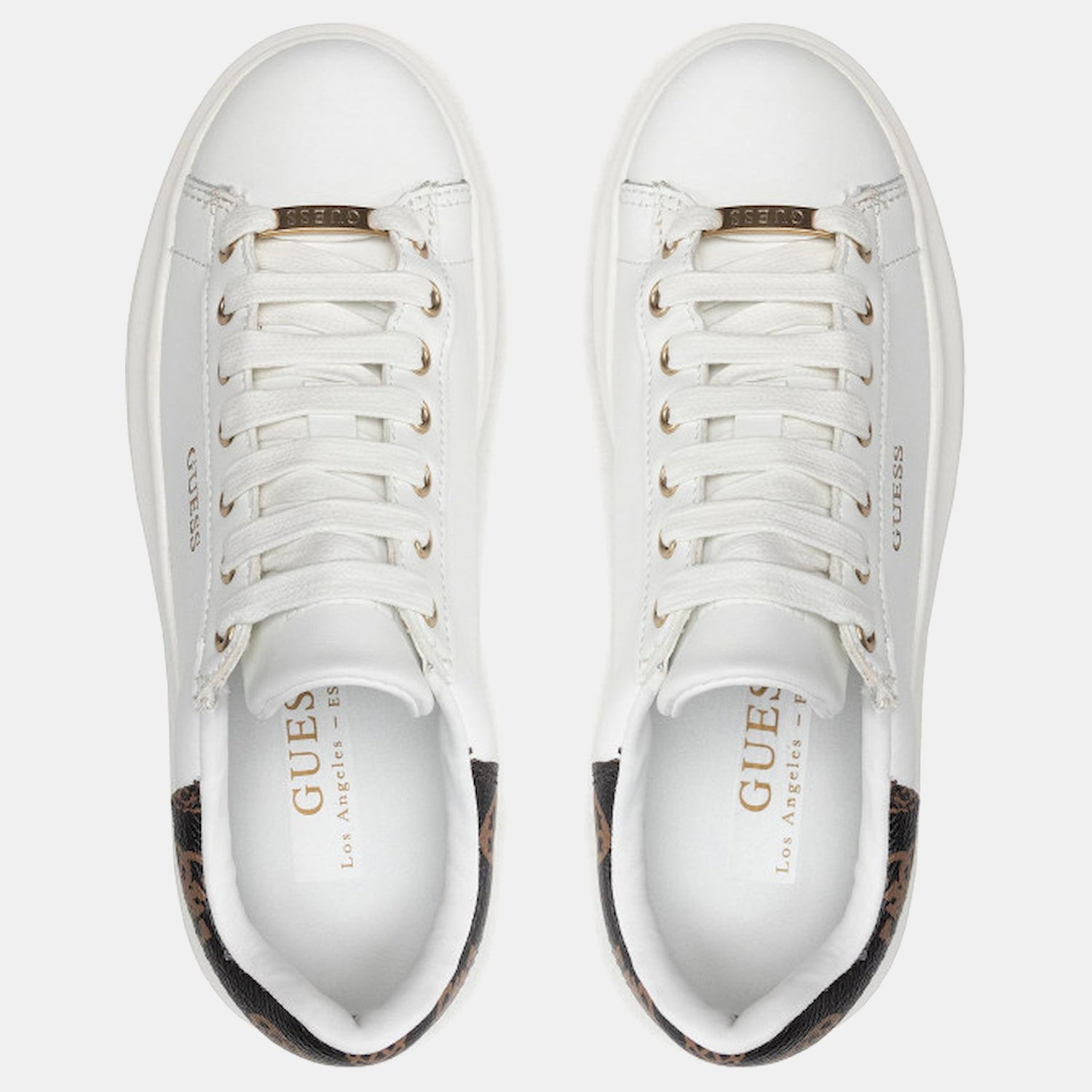 Guess Sapatilhas Sneakers Shoes Fl7rnofal12 Whi Brown Branco Castanho_shot6