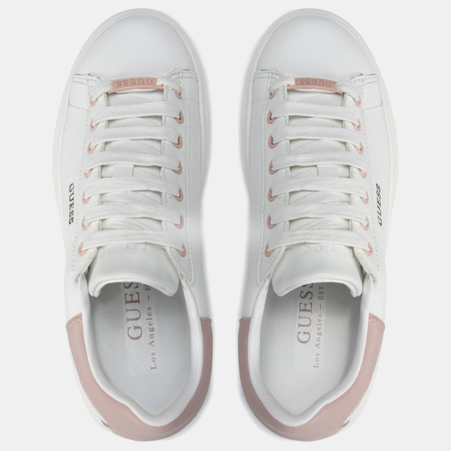 Guess Sapatilhas Sneakers Shoes Fl7rnofal12 Whi Pink Branco Rosa_shot4
