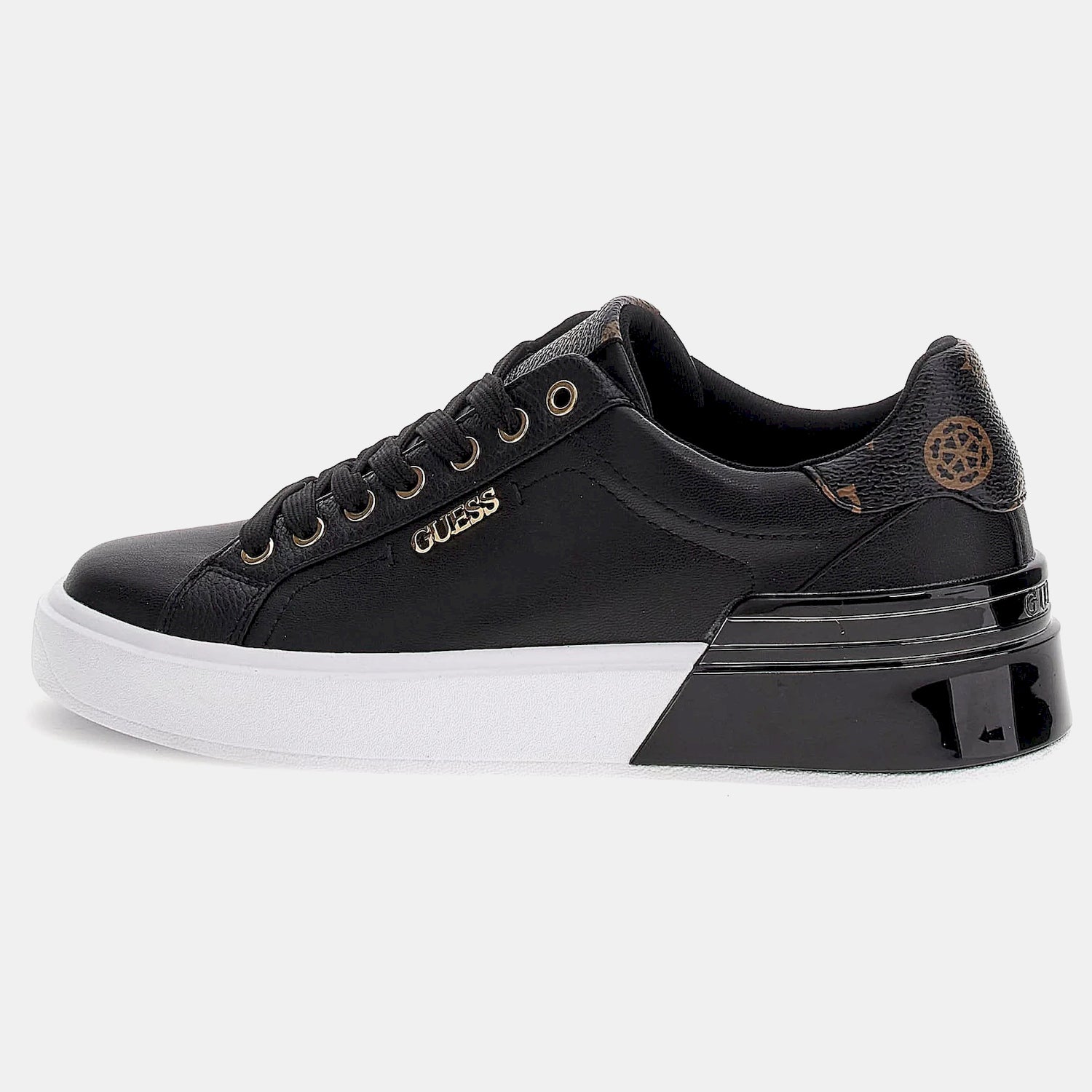 Guess Sapatilhas Sneakers Shoes Fl8coa Blk Brown Preto Castanho_shot3
