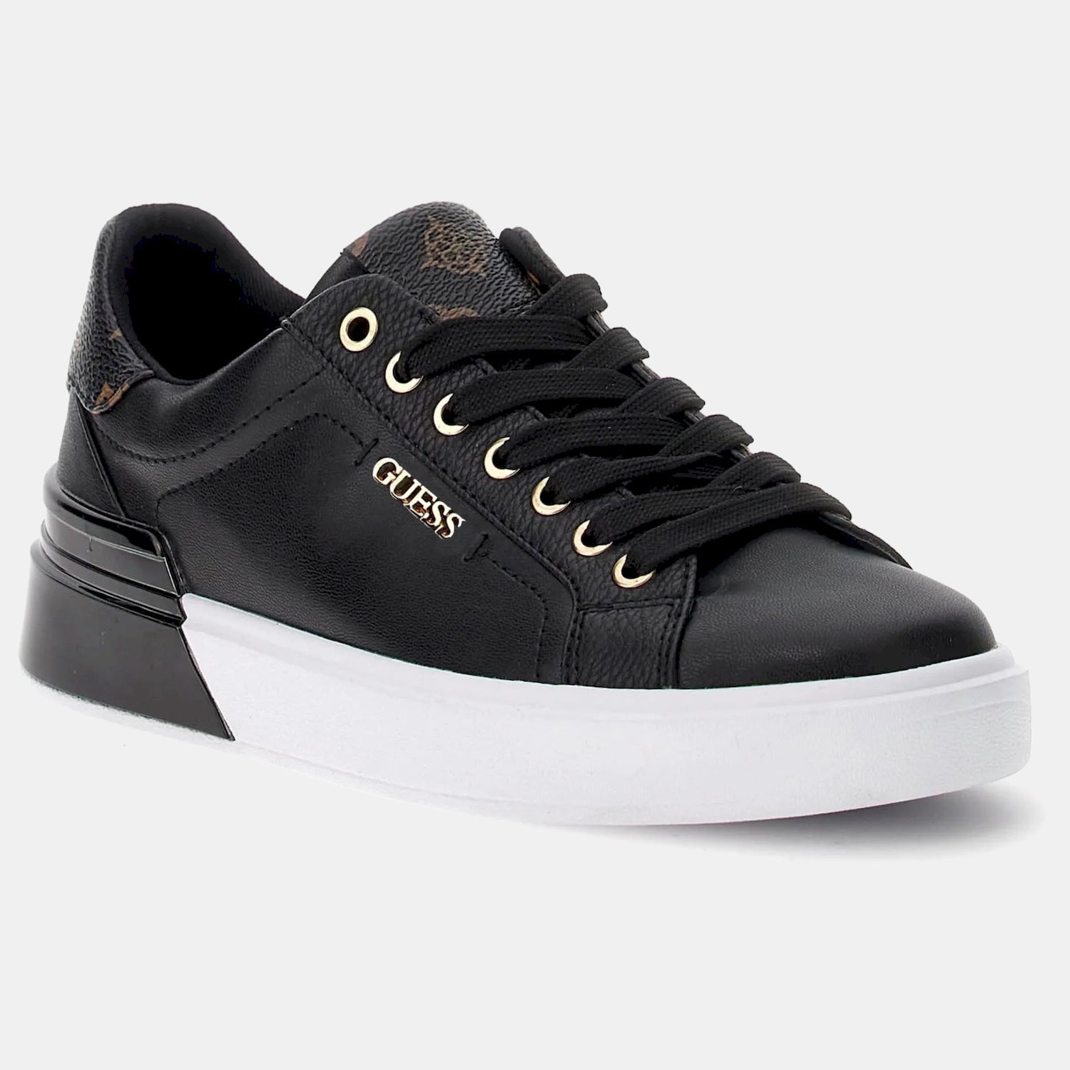Guess Sapatilhas Sneakers Shoes Fl8coa Blk Brown Preto Castanho_shot4
