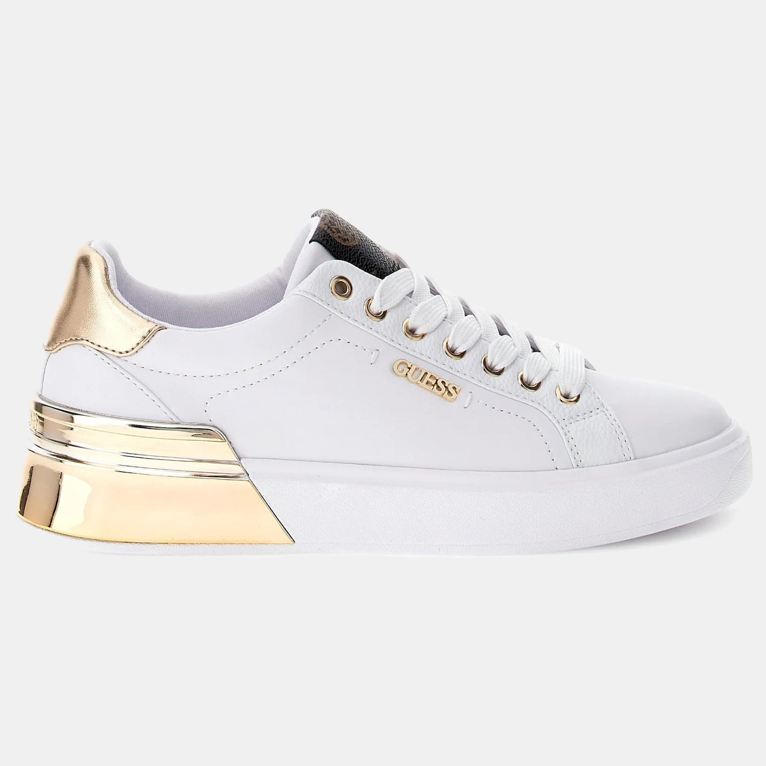 Guess Sapatilhas Sneakers Shoes Fl8coa Whi Gold Branco Dourado_shot1