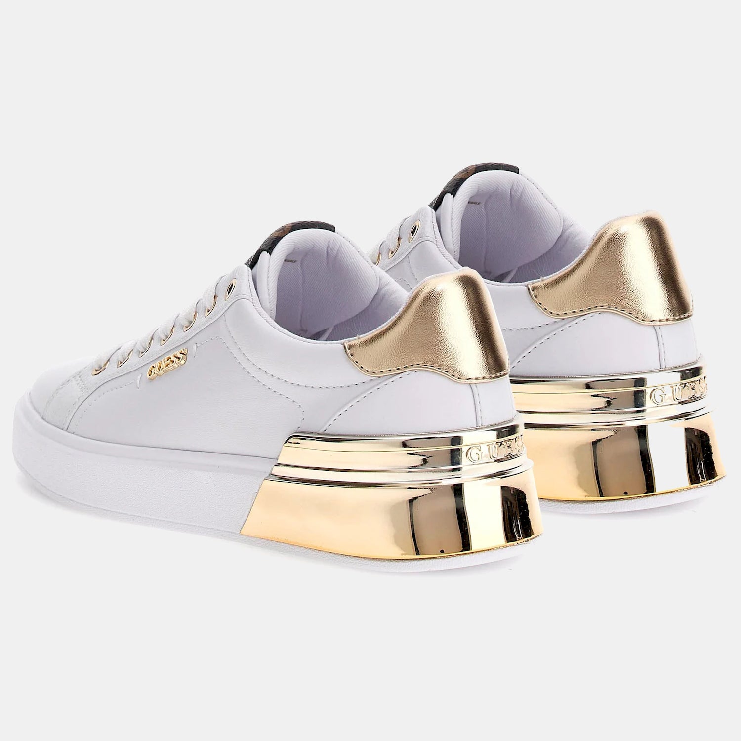 Guess Sapatilhas Sneakers Shoes Fl8coa Whi Gold Branco Dourado_shot2