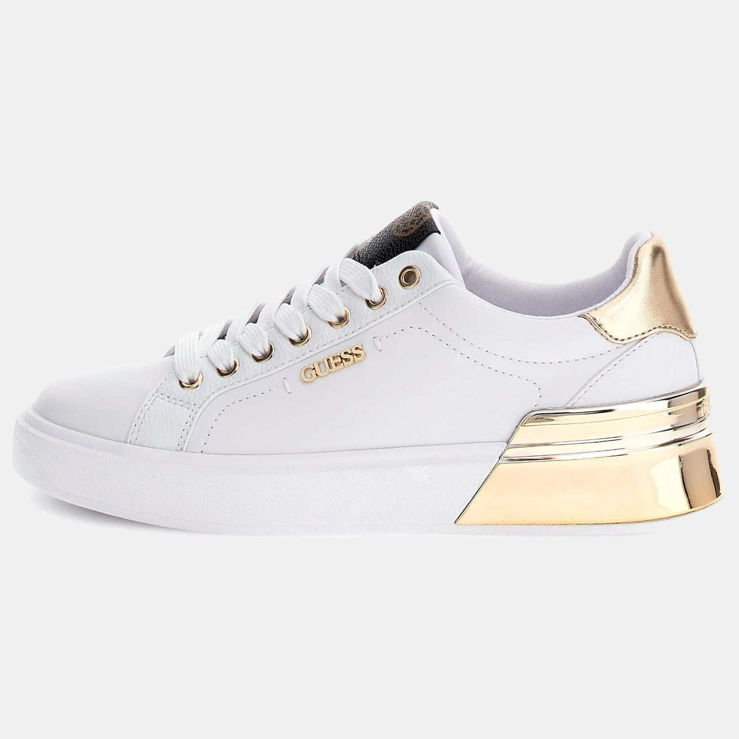Guess Sapatilhas Sneakers Shoes Fl8coa Whi Gold Branco Dourado_shot3