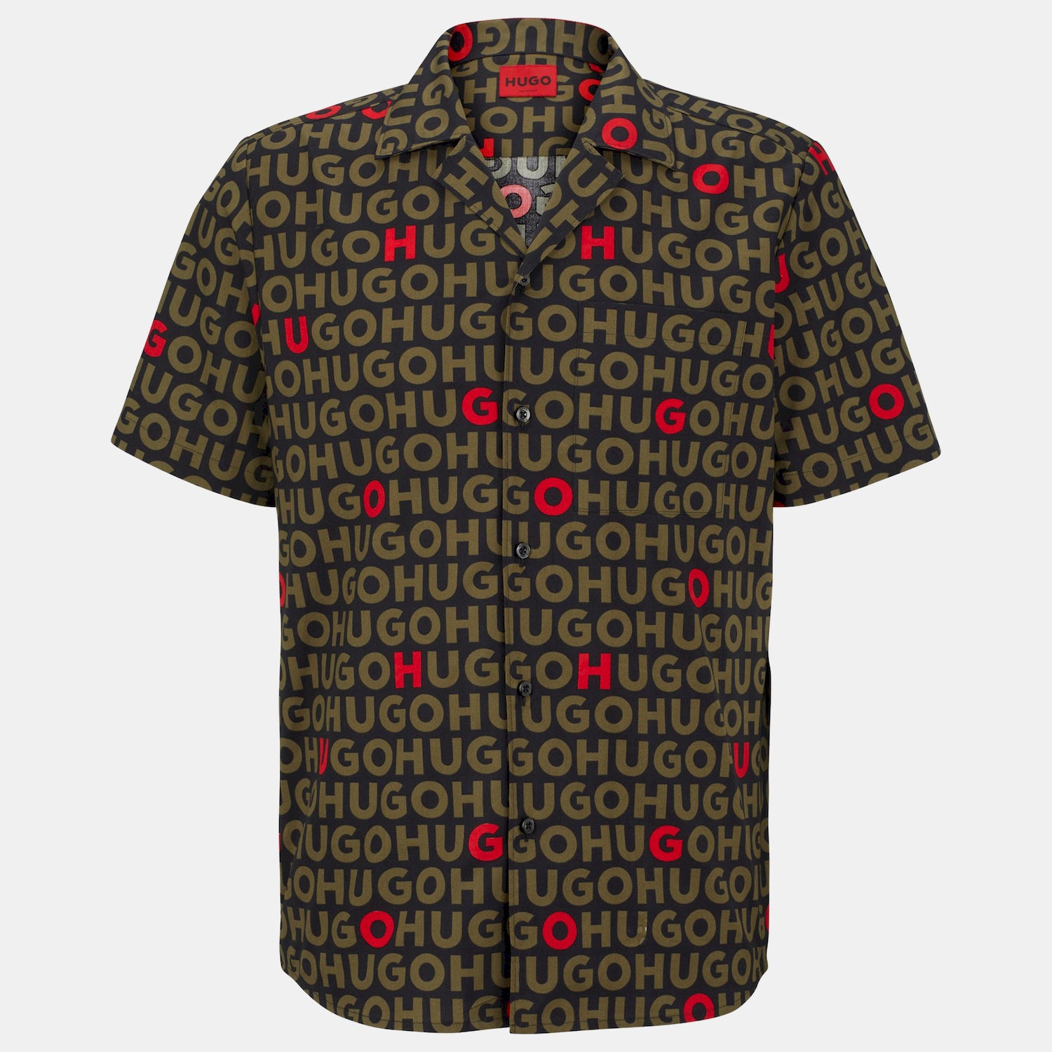 Hugo Camisa Shirt Ellino 5049585 Green Blk Verde Preto_shot1
