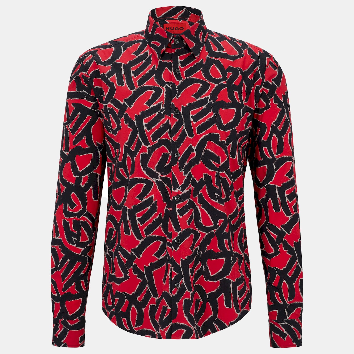 Hugo Camisa Shirt Ermo 50495871 Black Red Preto Vermelho_shot1