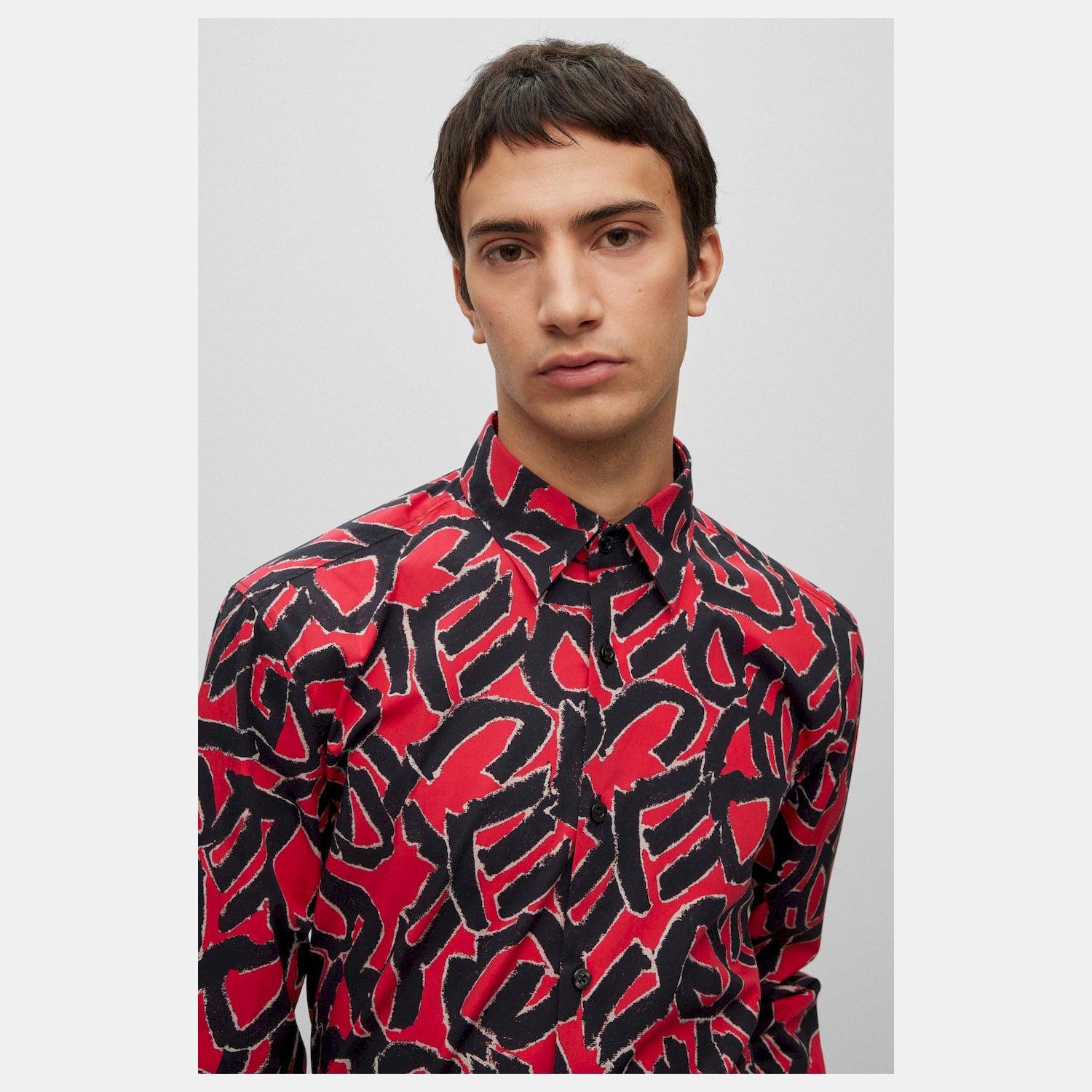 Hugo Camisa Shirt Ermo 50495871 Black Red Preto Vermelho_shot2