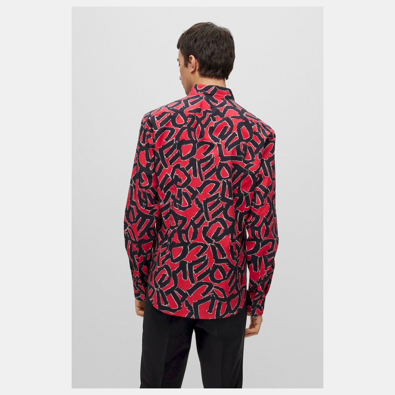 Hugo Camisa Shirt Ermo 50495871 Black Red Preto Vermelho_shot5