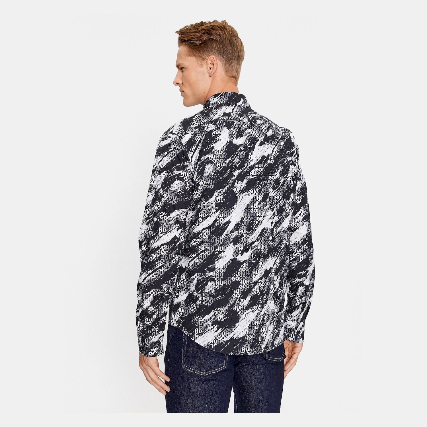 Hugo Camisa Shirt Ermo 50501841 Blk Multi Preto Multicolor_shot1