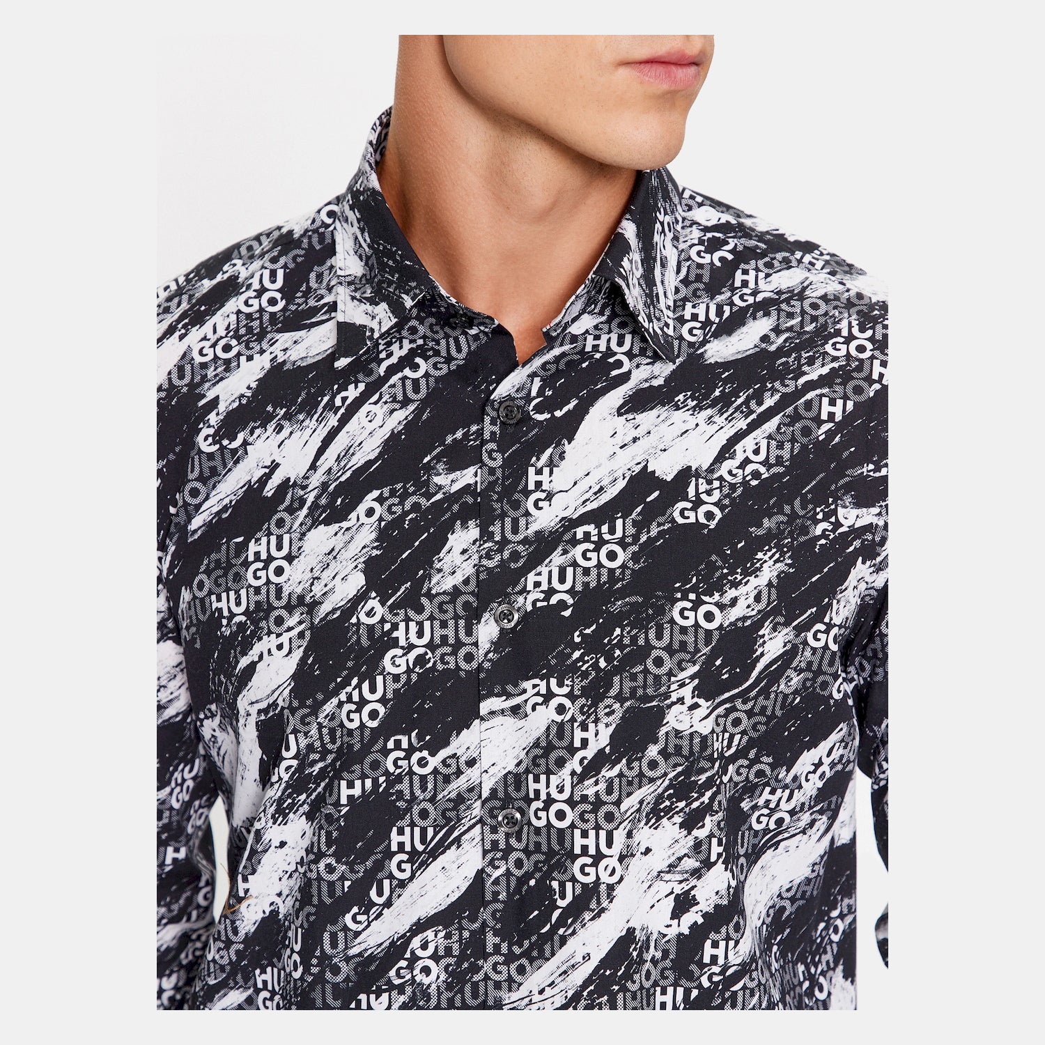 Hugo Camisa Shirt Ermo 50501841 Blk Multi Preto Multicolor_shot2