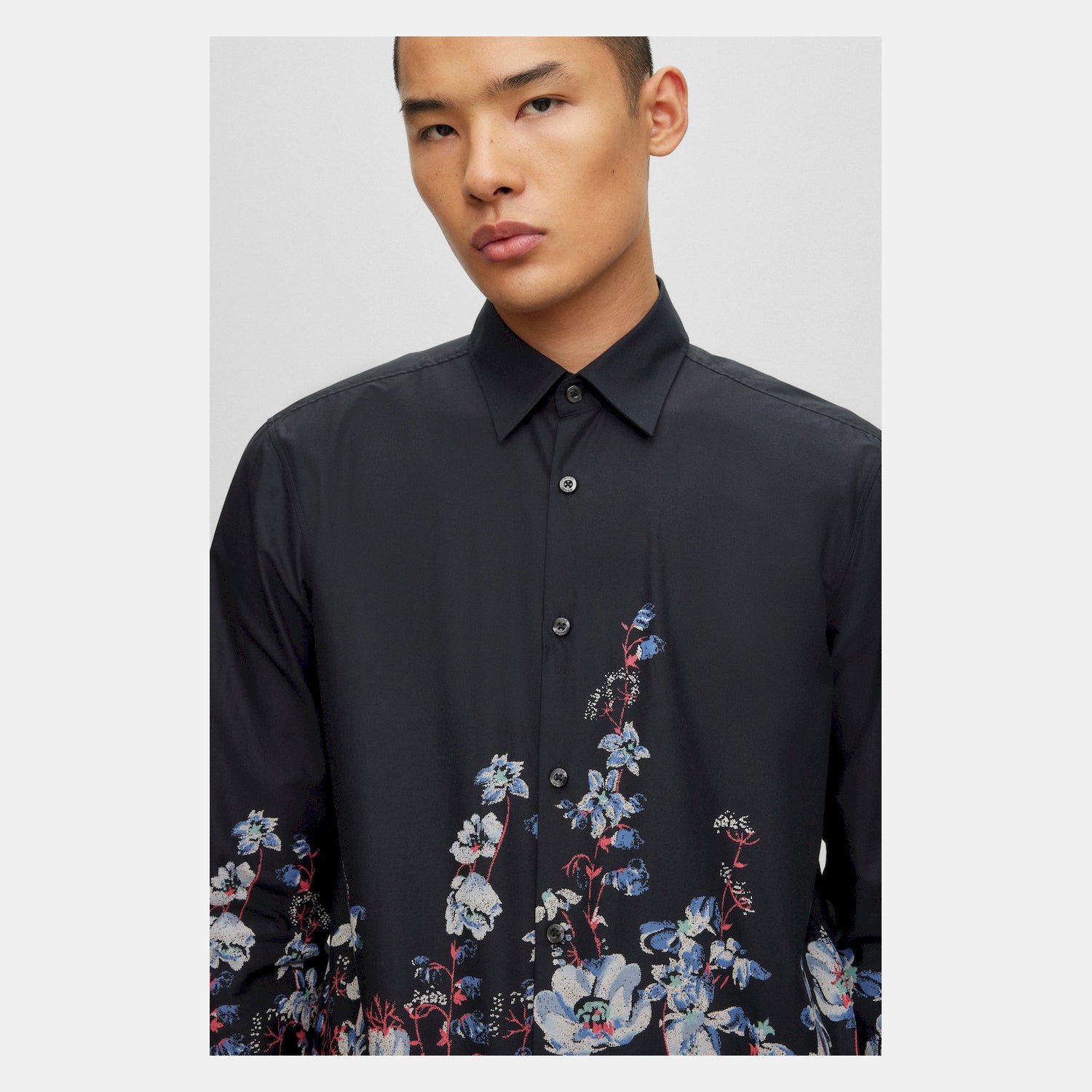 Hugo Camisa Shirt Ermo 50502086 Blk Multi Preto Multicolor_shot2