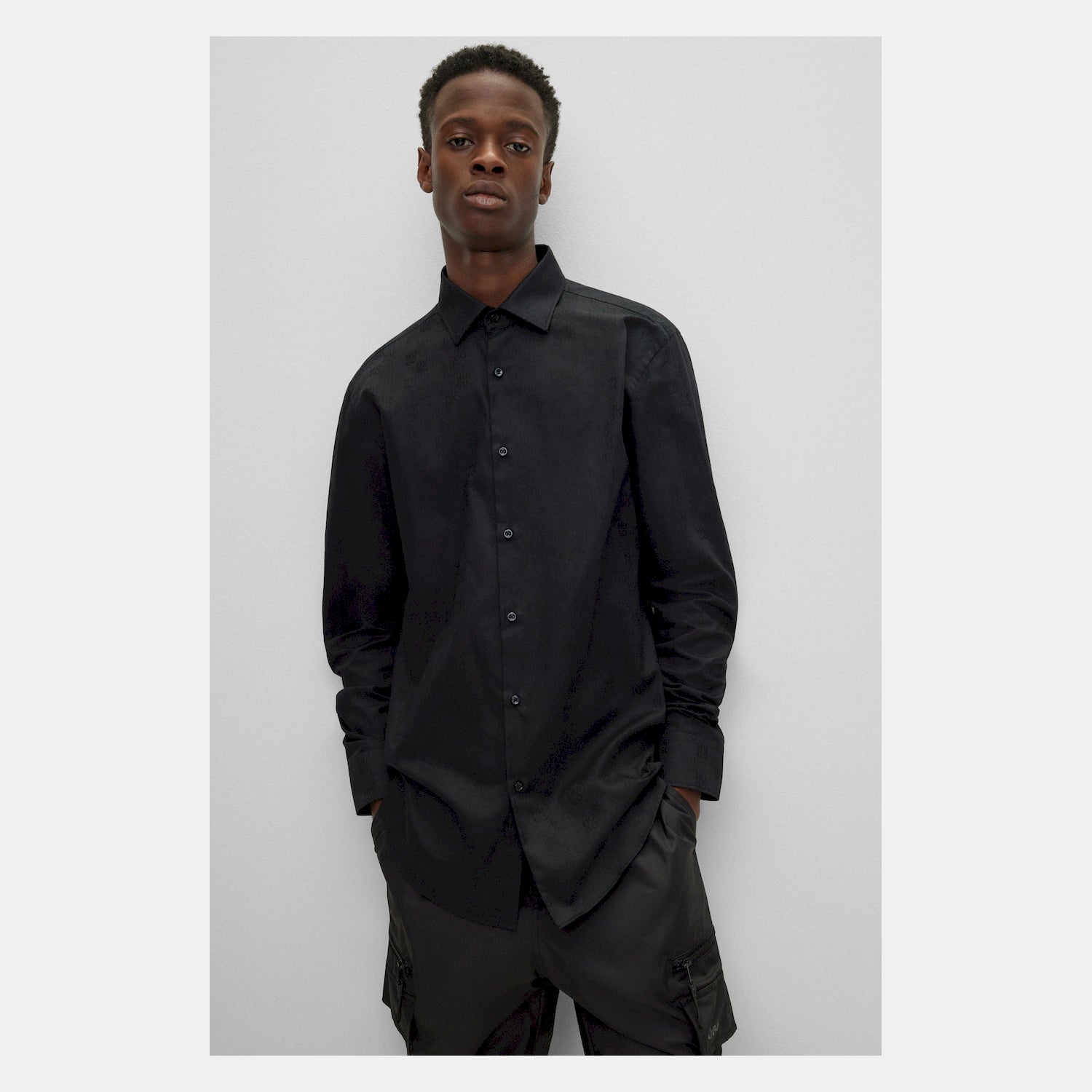 Hugo Camisa Shirt Kenno Black Preto_shot3