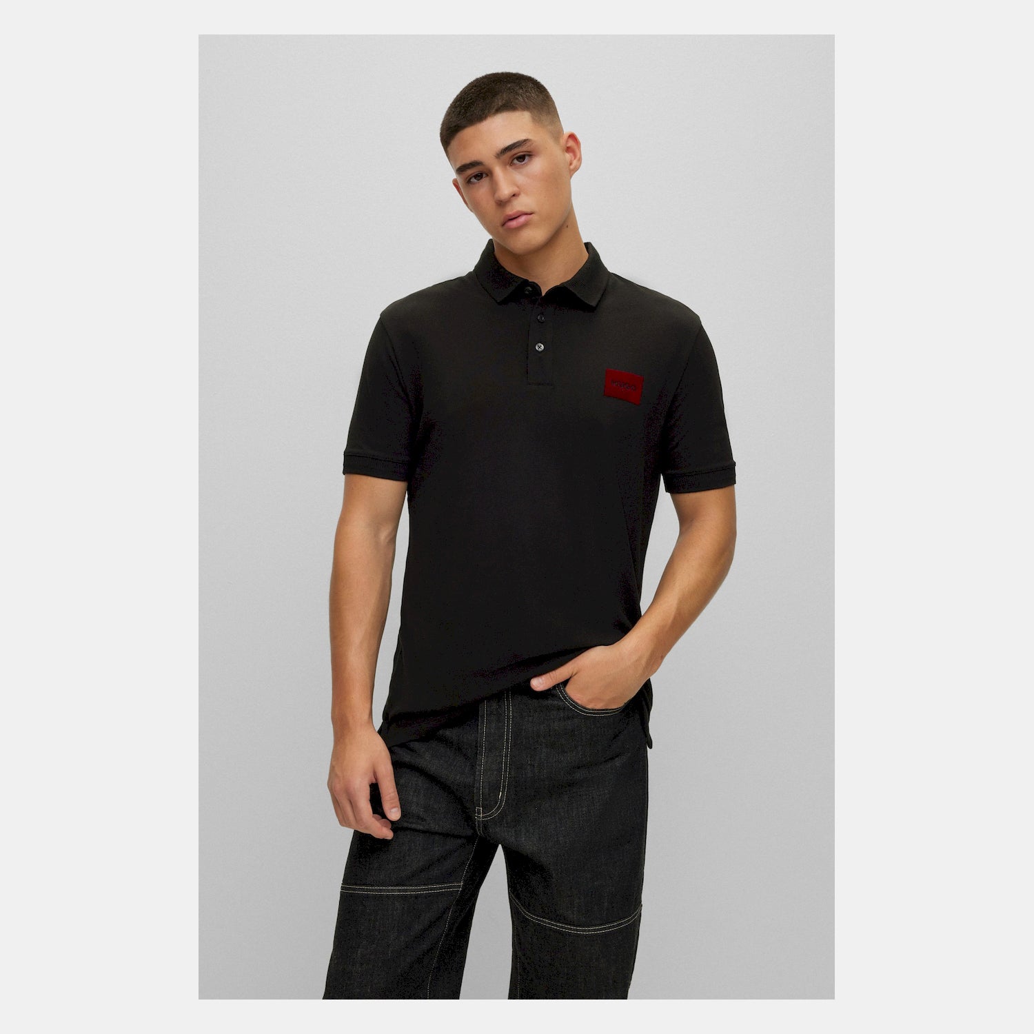Hugo Polo Dereso V Black Red Preto Vermelho_shot3