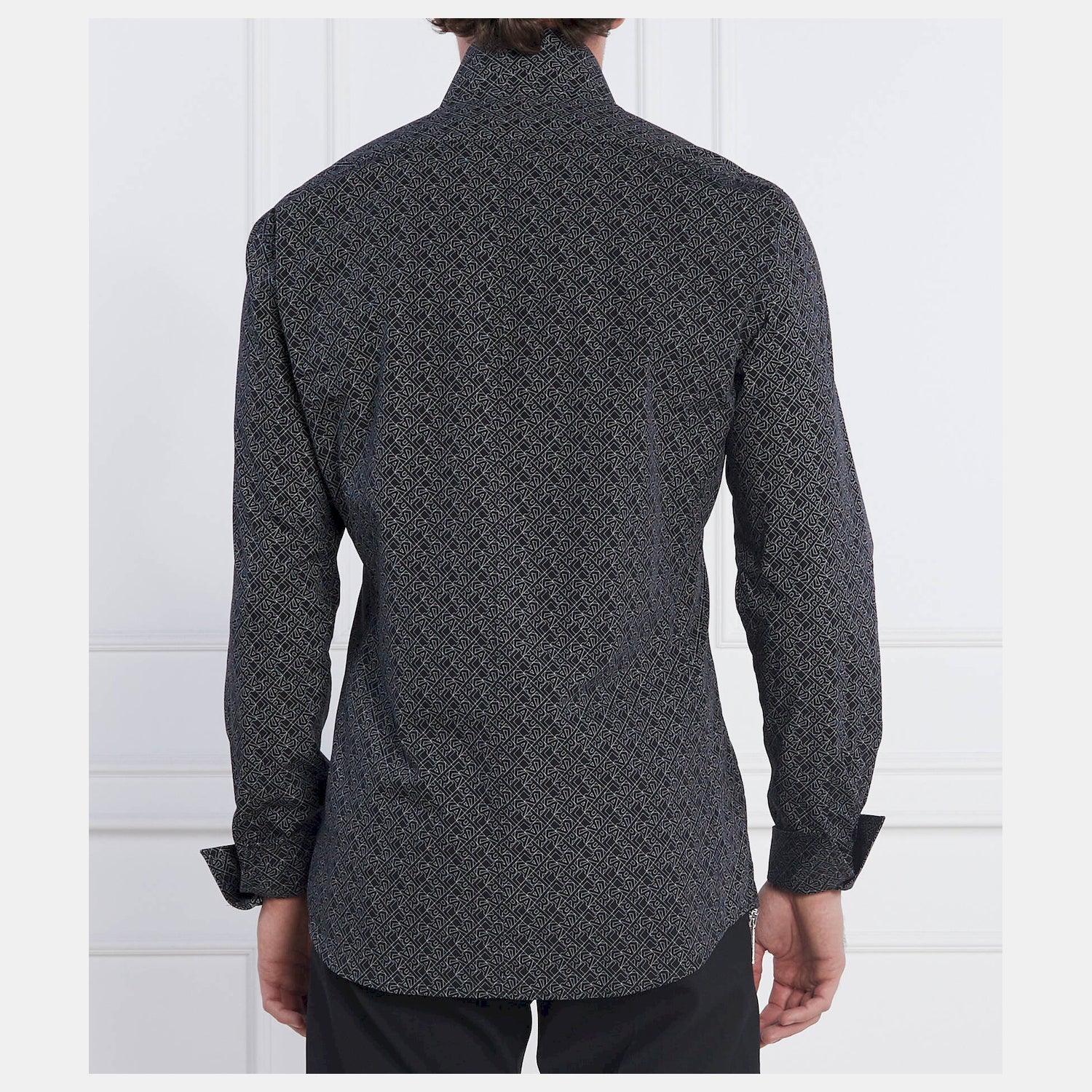 Karl Lagerfeld Camisa Shirt Kl605000 Blk White Preto Branco_shot2