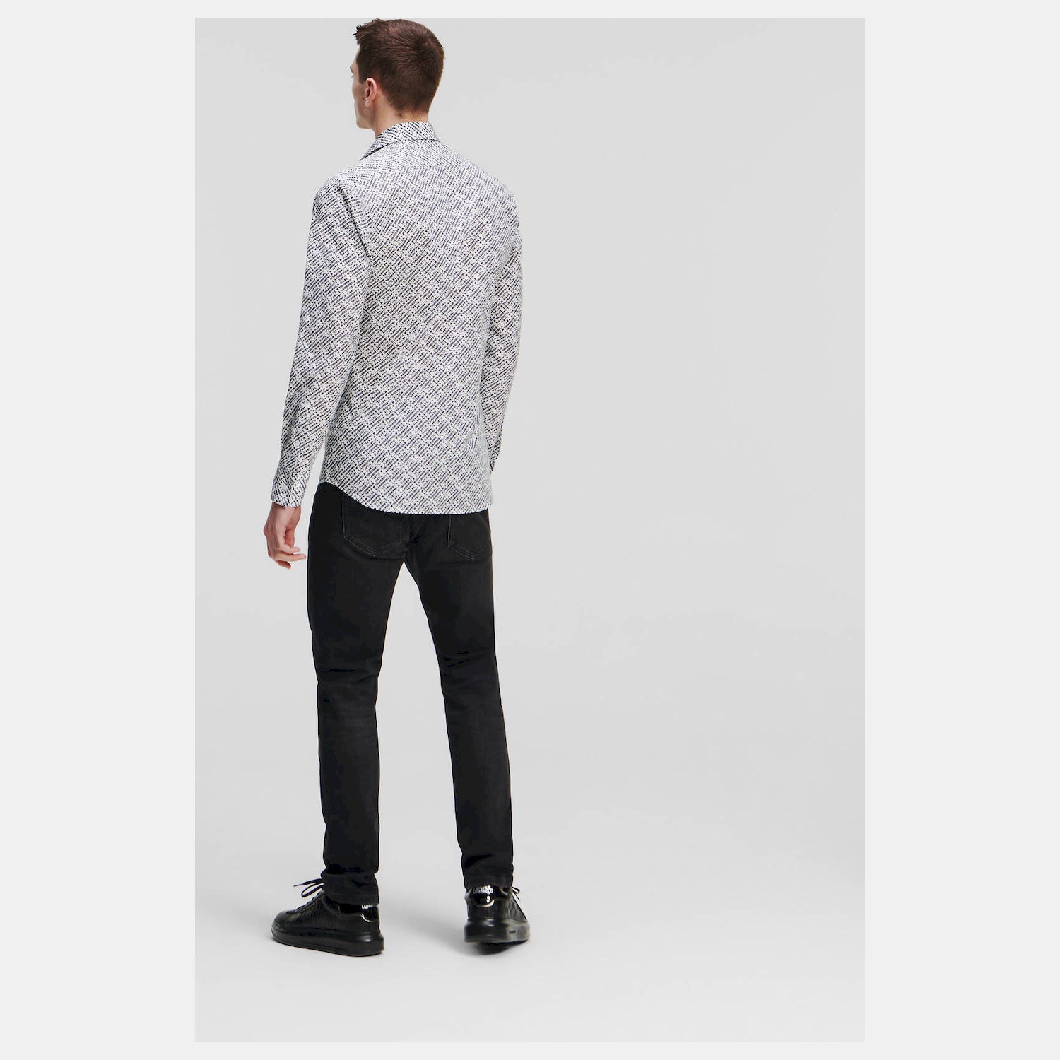 Karl Lagerfeld Camisa Shirt Kl605000 Whi Black Branco Preto_shot2