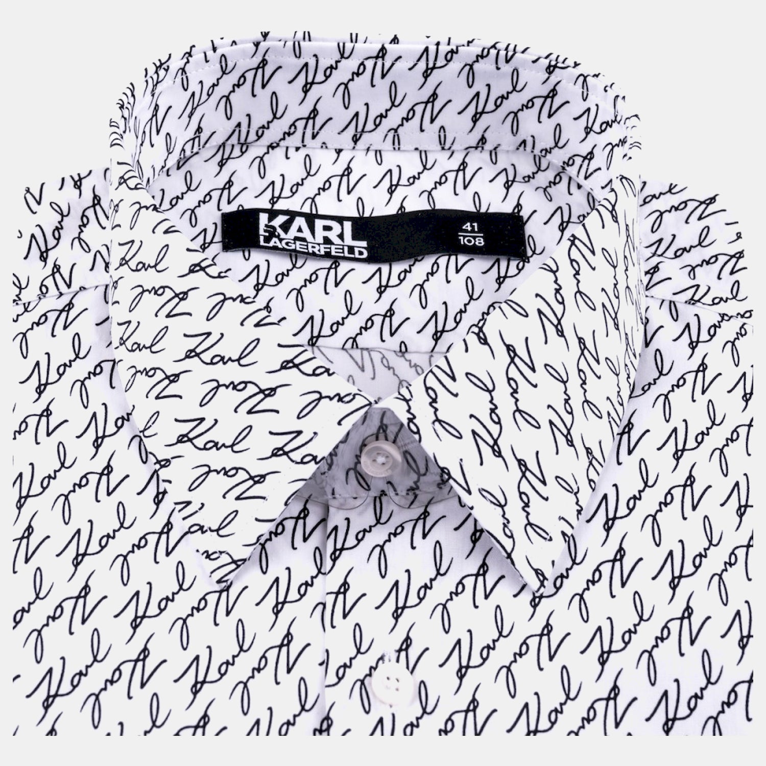 Karl Lagerfeld Camisa Shirt Kl605000 Whi Black Branco Preto_shot5