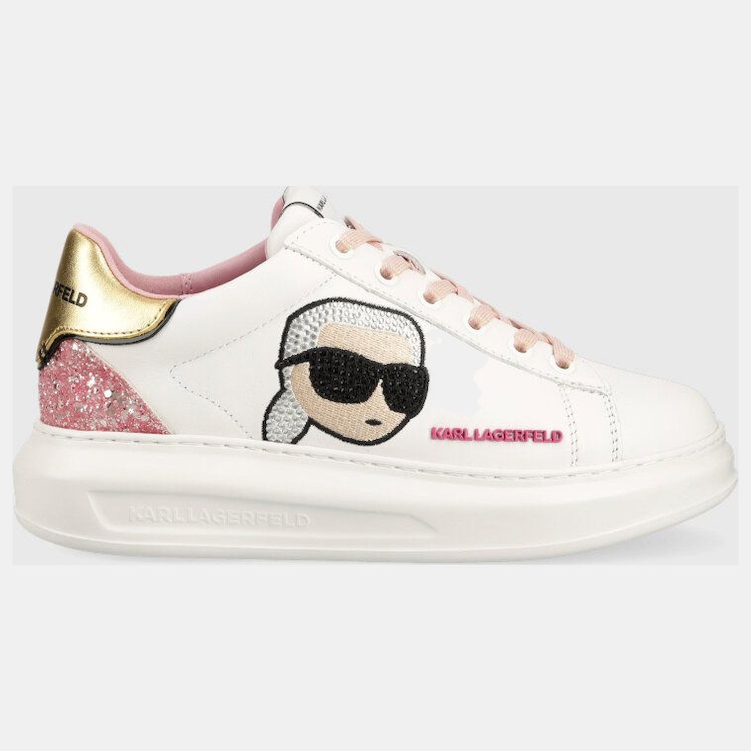 Karl Lagerfeld Sapatilhas Sneakers Shoes Kl62570n Whi Pink Branco Rosa_shot1