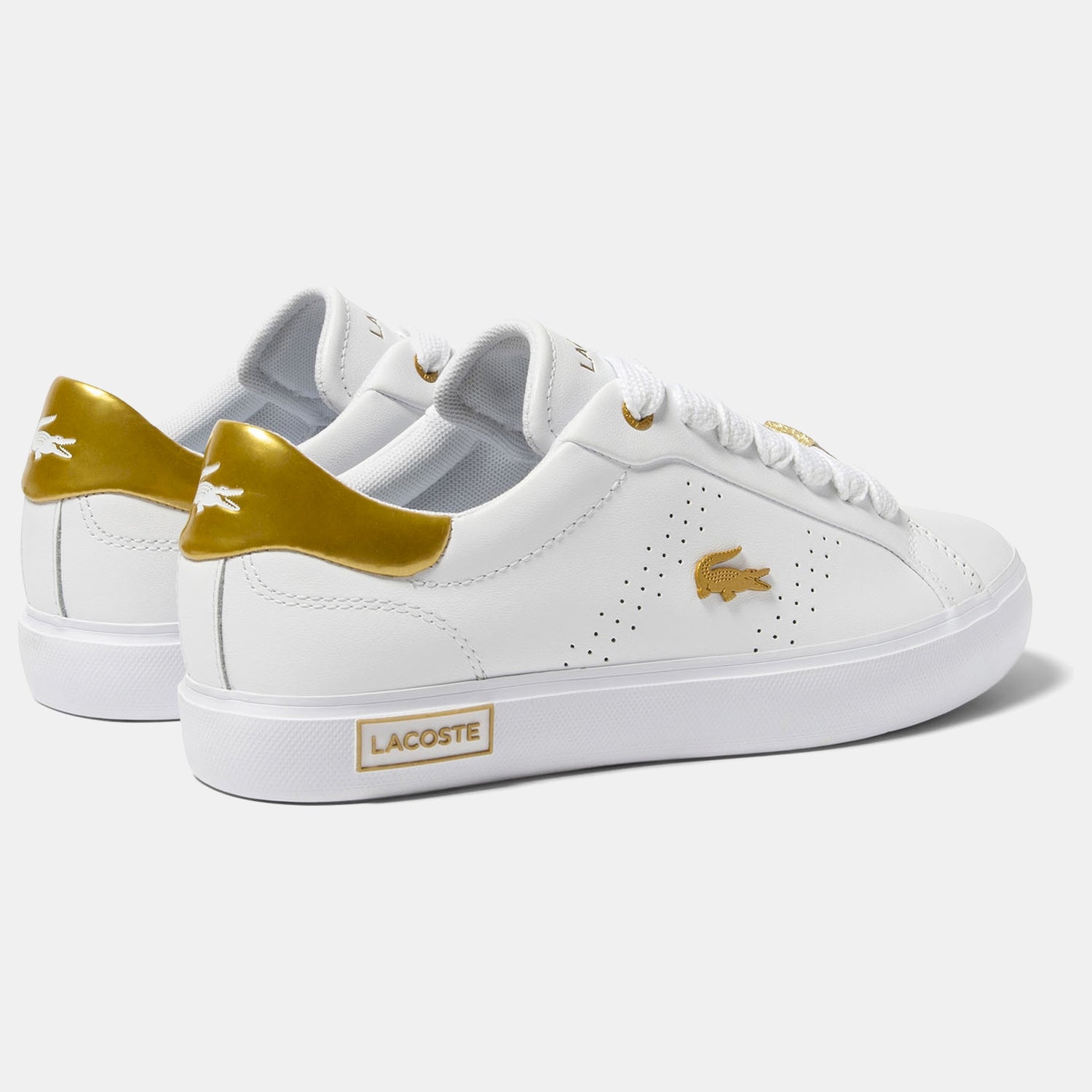Lacoste Sapatilhas Sneakers Shoes W Powercourt Whi Gold Branco Dourado_shot3