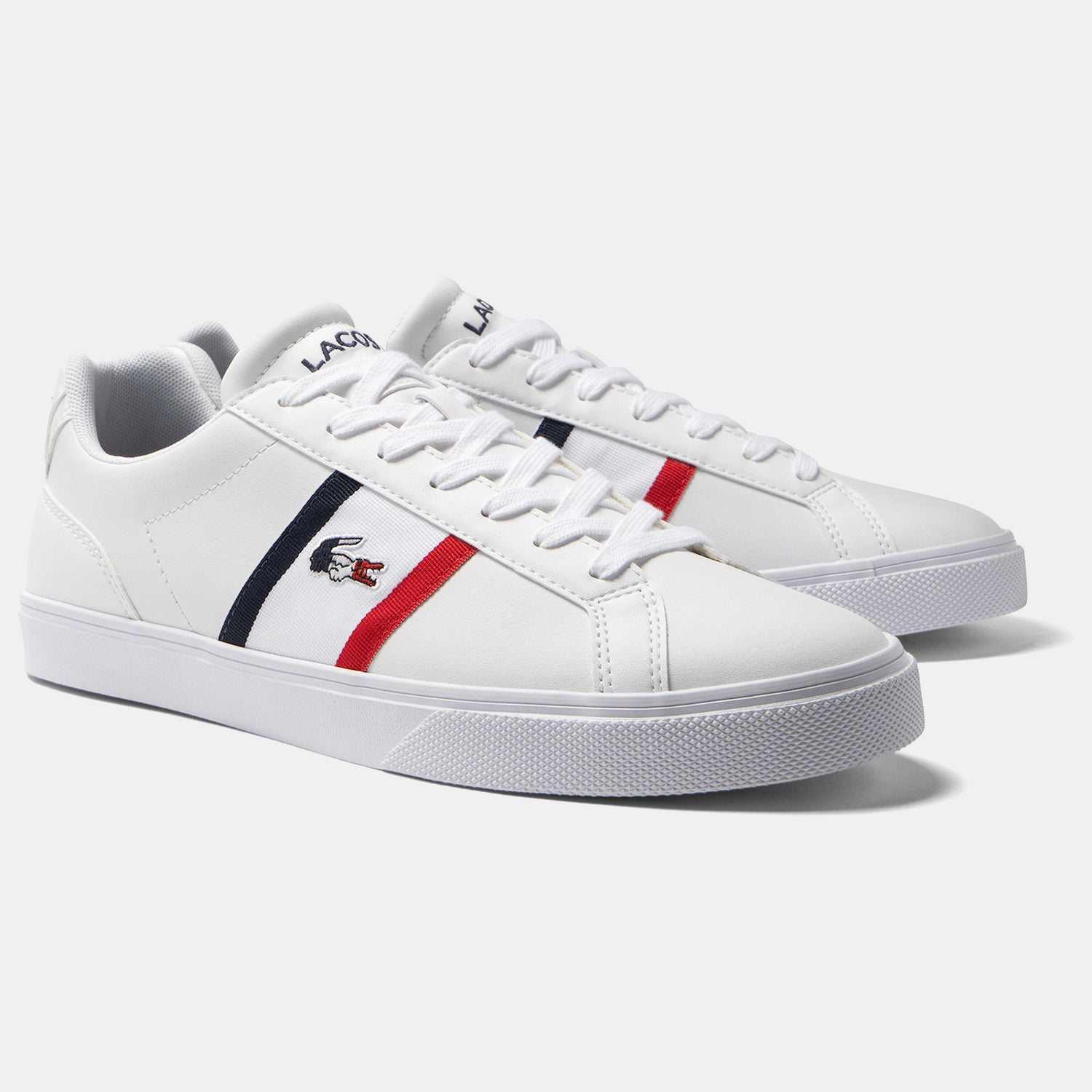 Lacoste Sapatilhas Sneakers Shoes Lerond Pro Lea Whi Nvy Re Branco Navy Vermelho_shot2