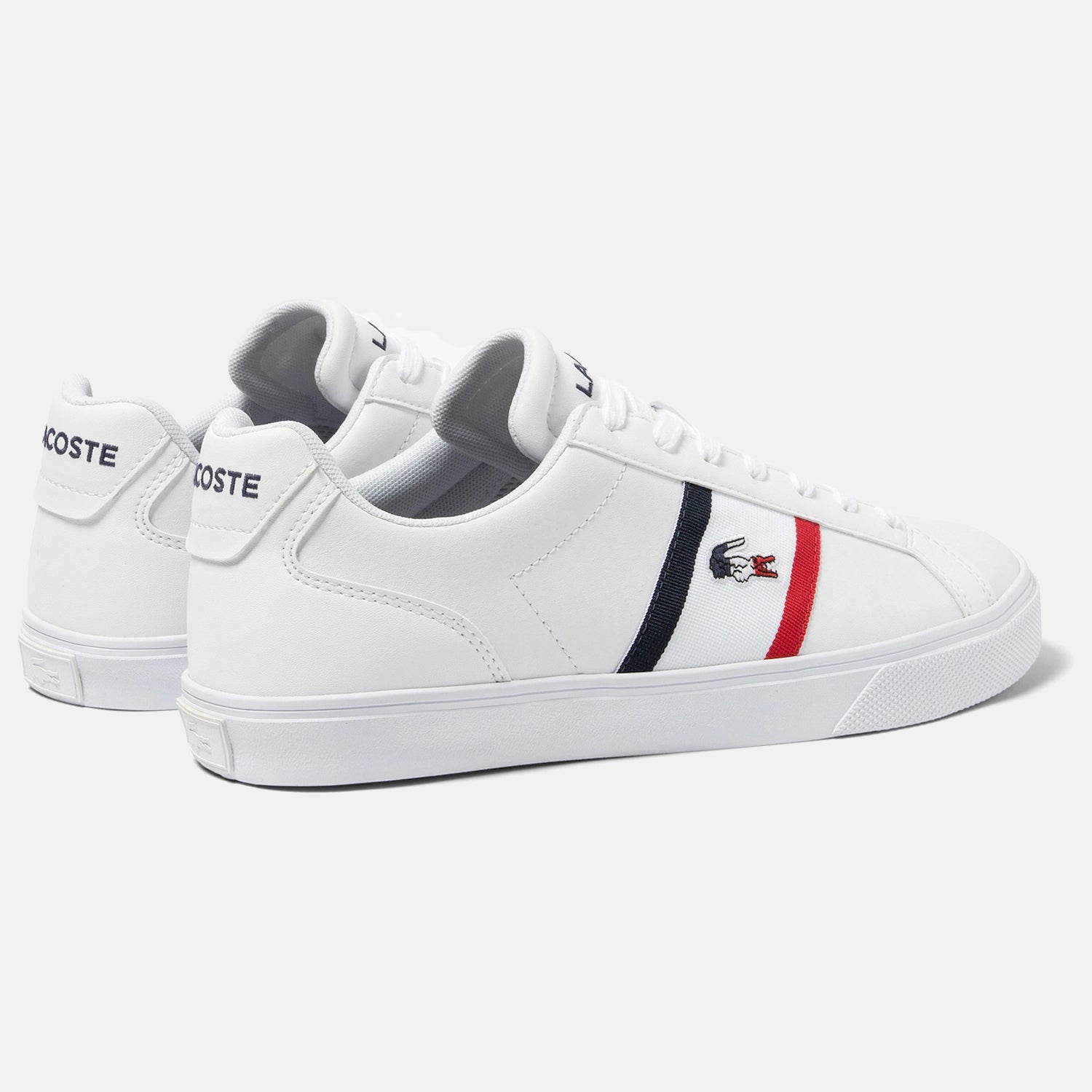 Lacoste Sapatilhas Sneakers Shoes Lerond Pro Lea Whi Nvy Re Branco Navy Vermelho_shot3