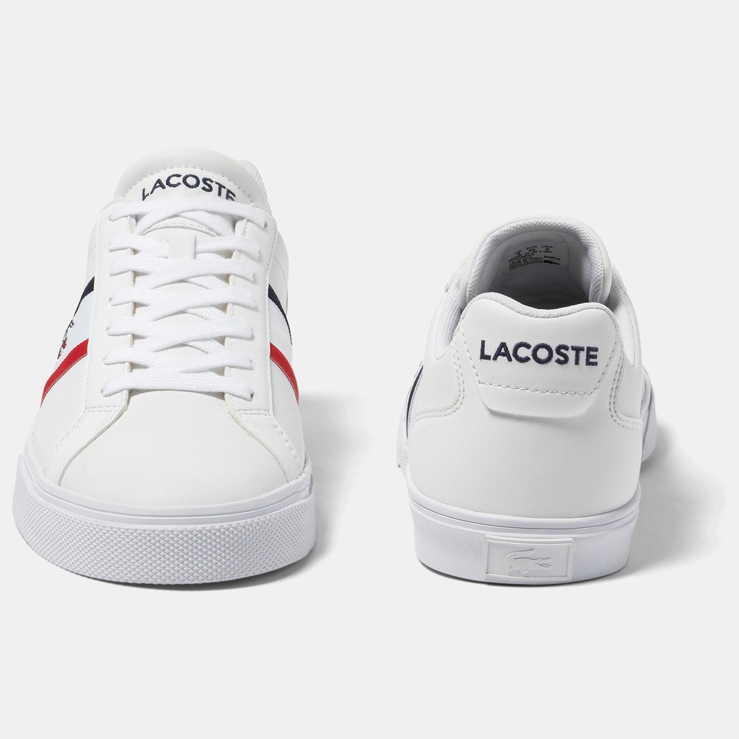 Lacoste Sapatilhas Sneakers Shoes Lerond Pro Lea Whi Nvy Re Branco Navy Vermelho_shot5