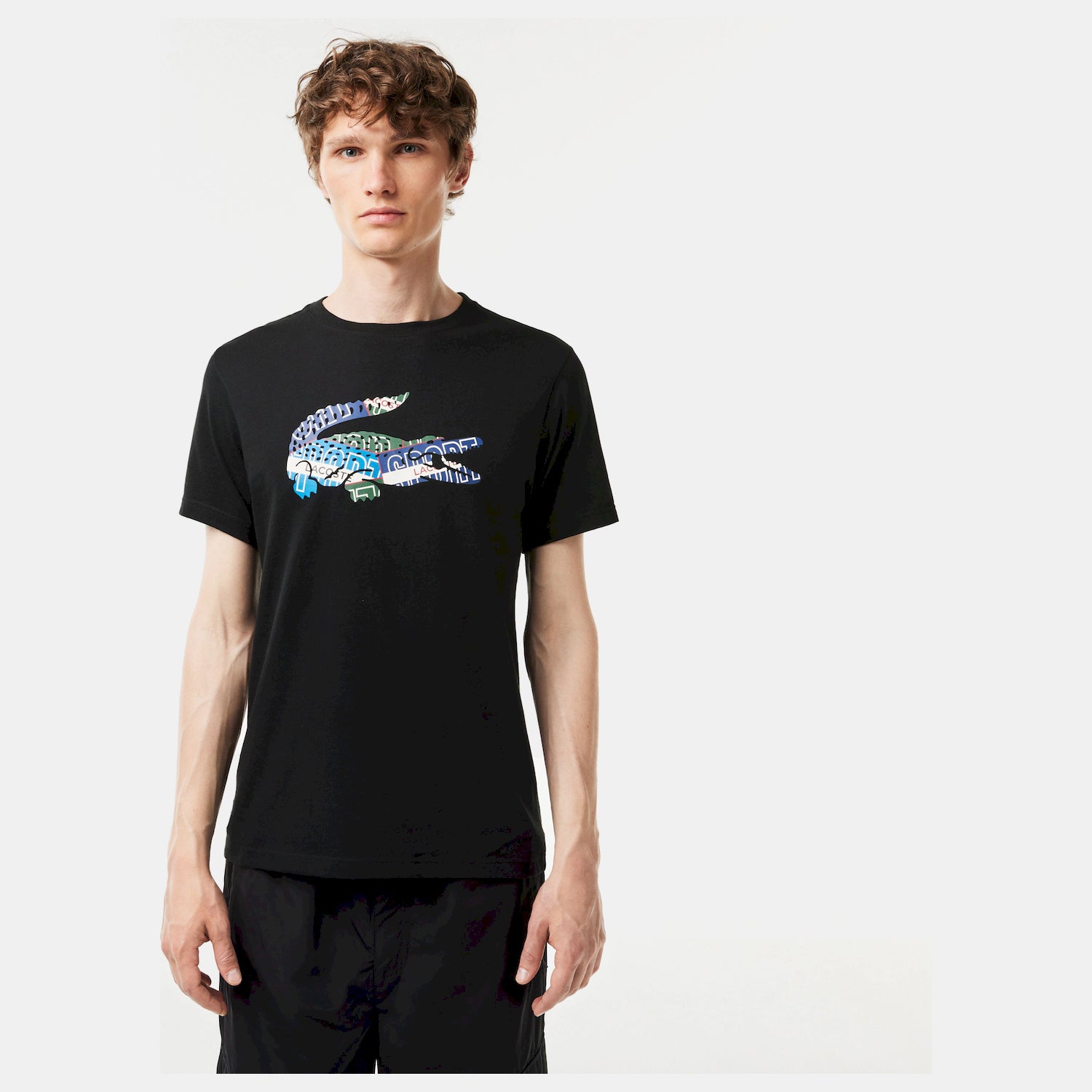 Lacoste T Shirt Th1801 Black Preto_shot1