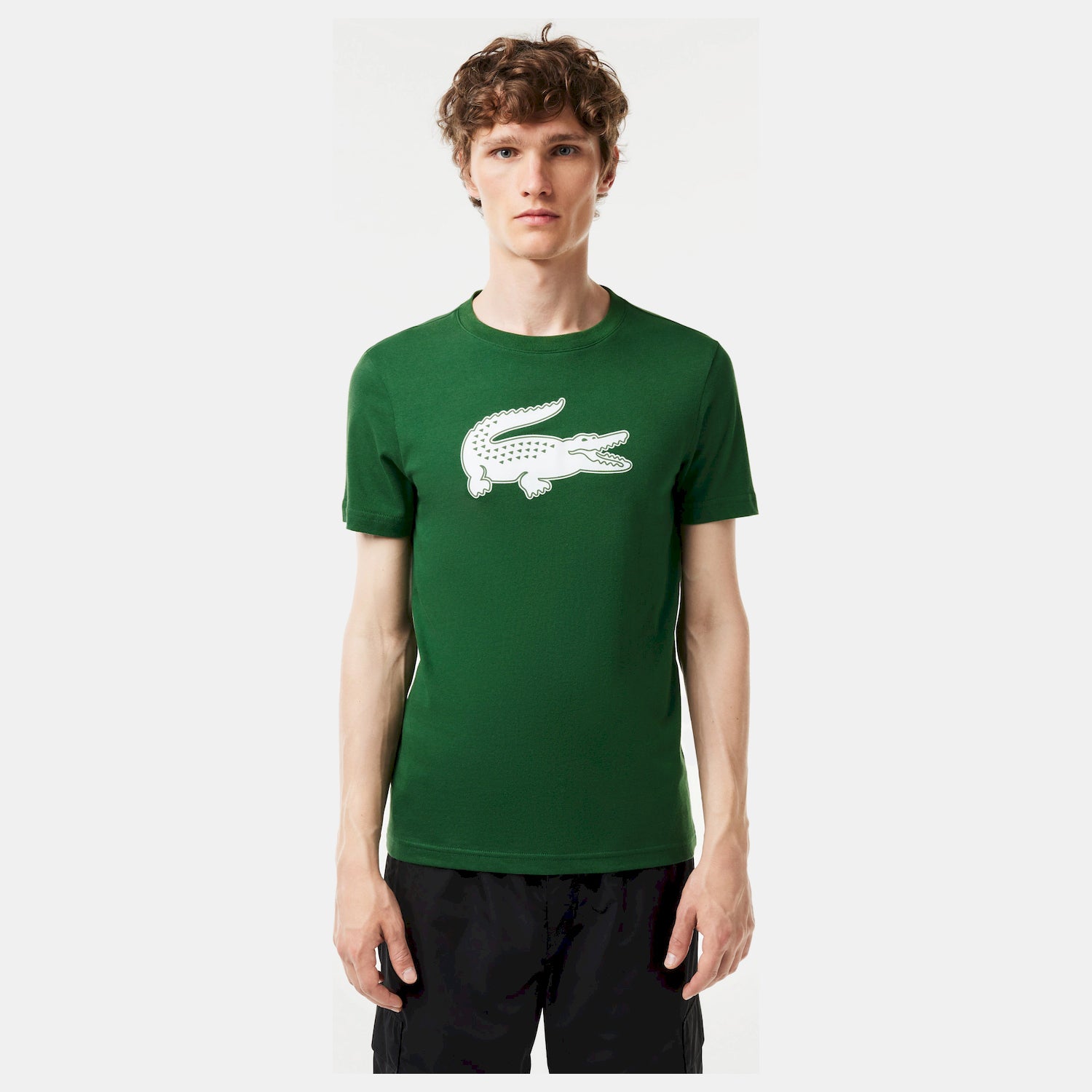 Lacoste T Shirt Th2042 Green Whit Verde Branco_shot1